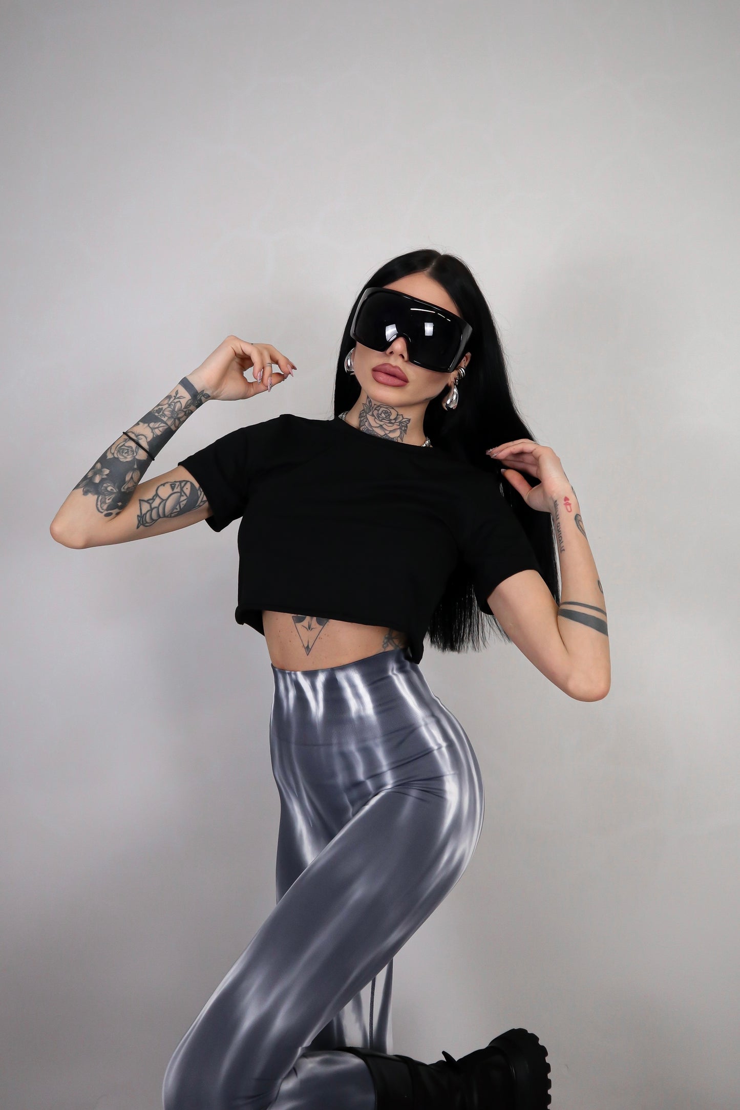 T-shirt Basic Crop - Nero
