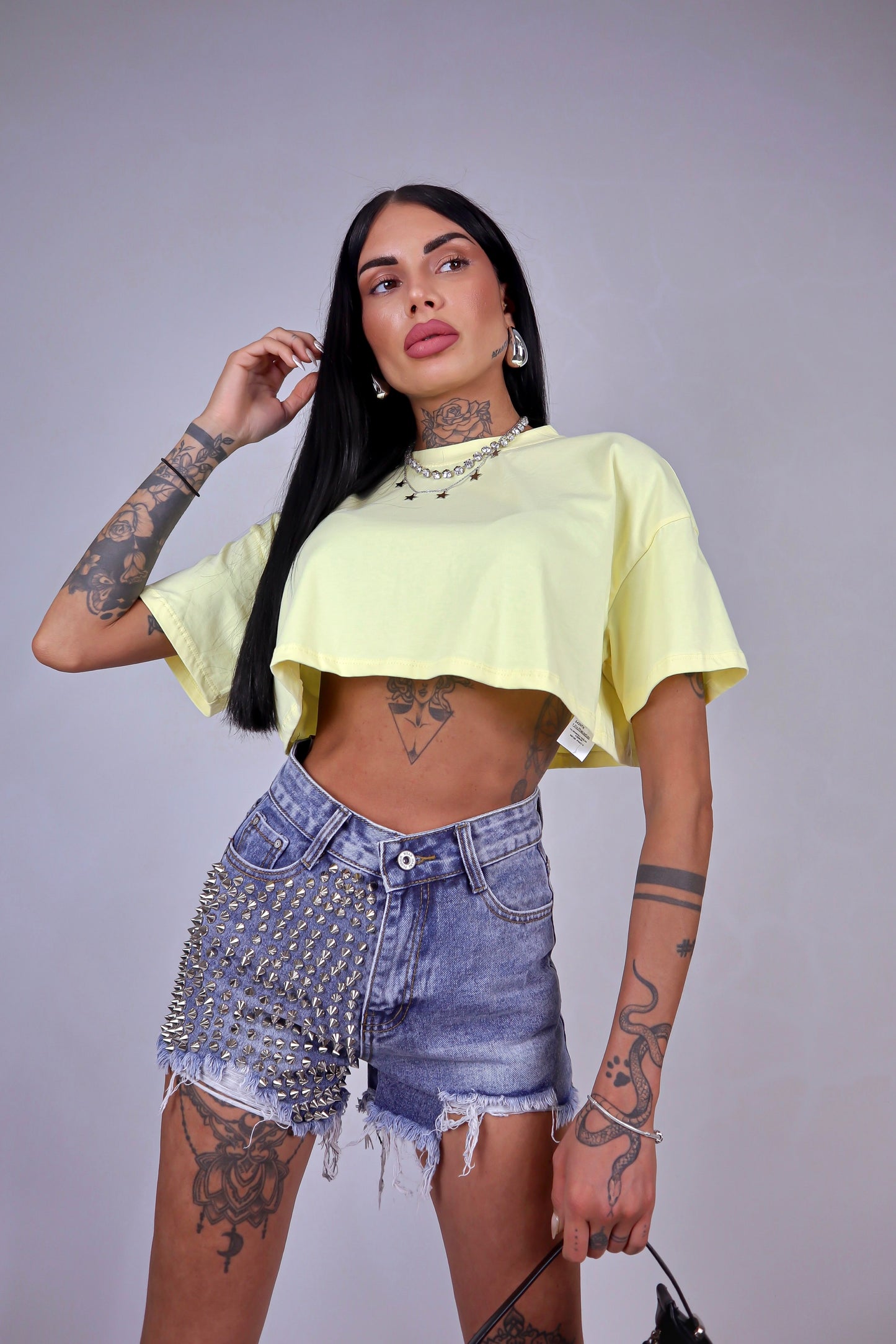 Shorts denim Borchie - Denim