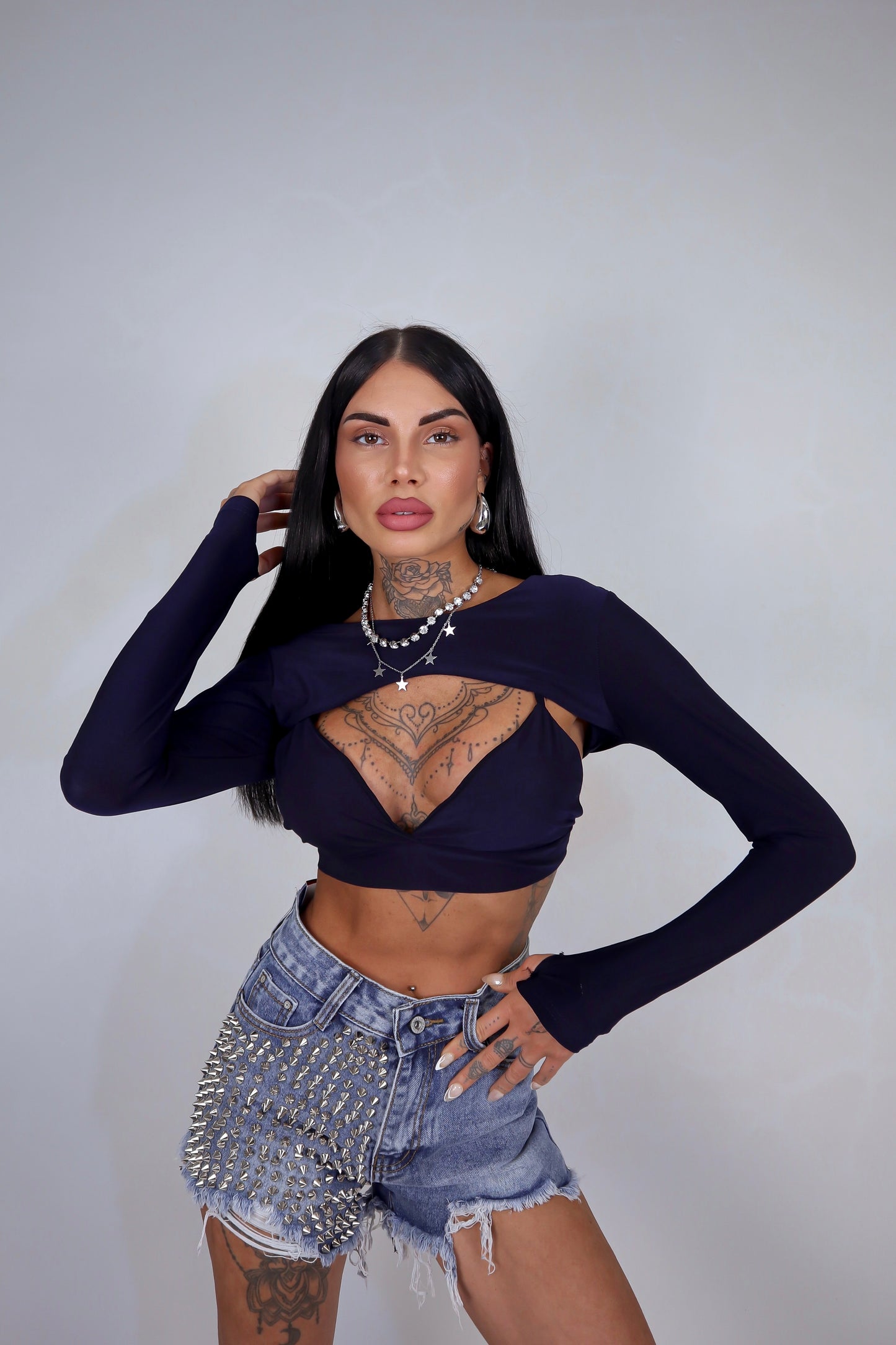 Shorts denim Borchie - Denim