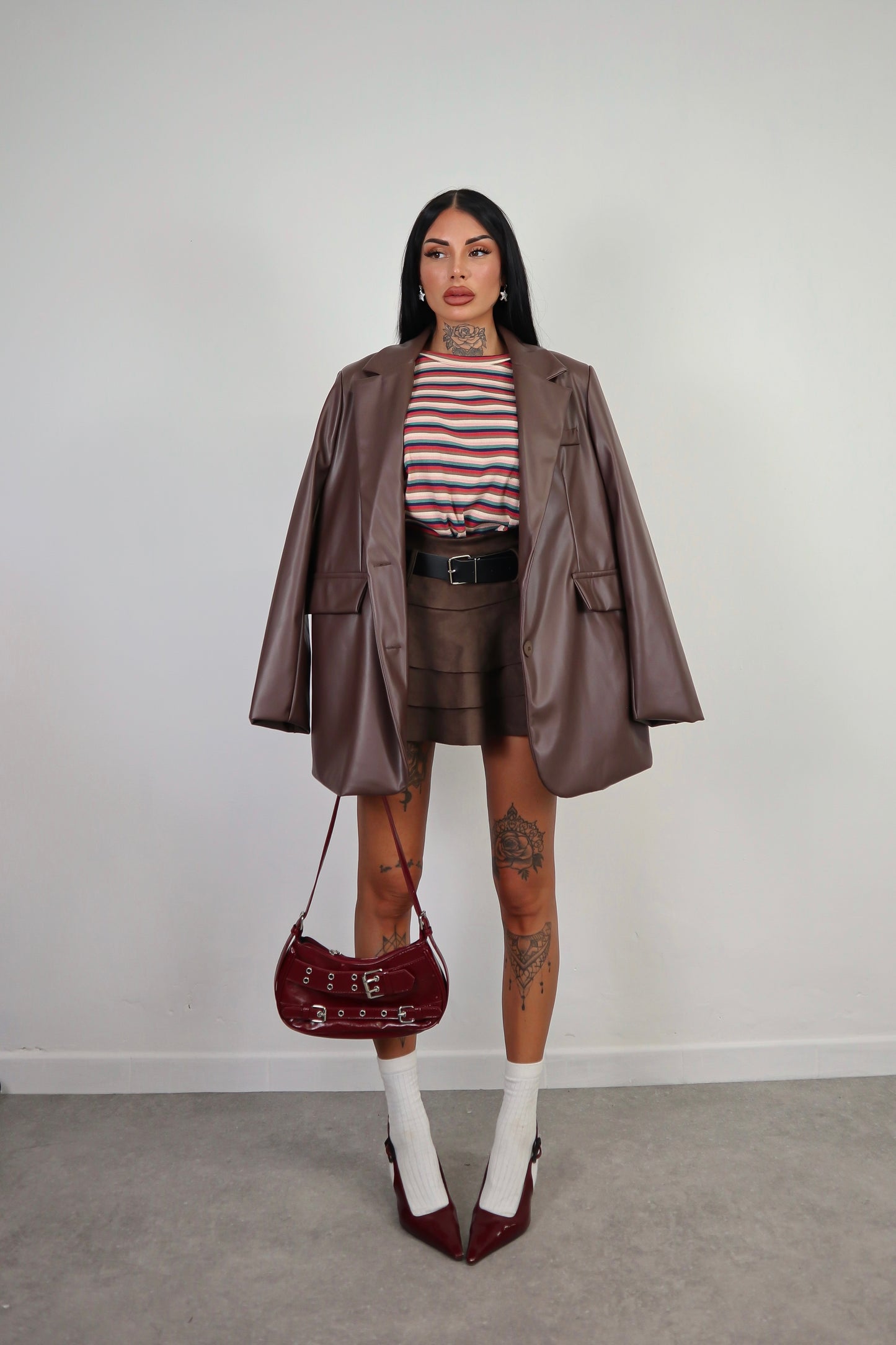 Blazer Ecopelle Over - Marrone