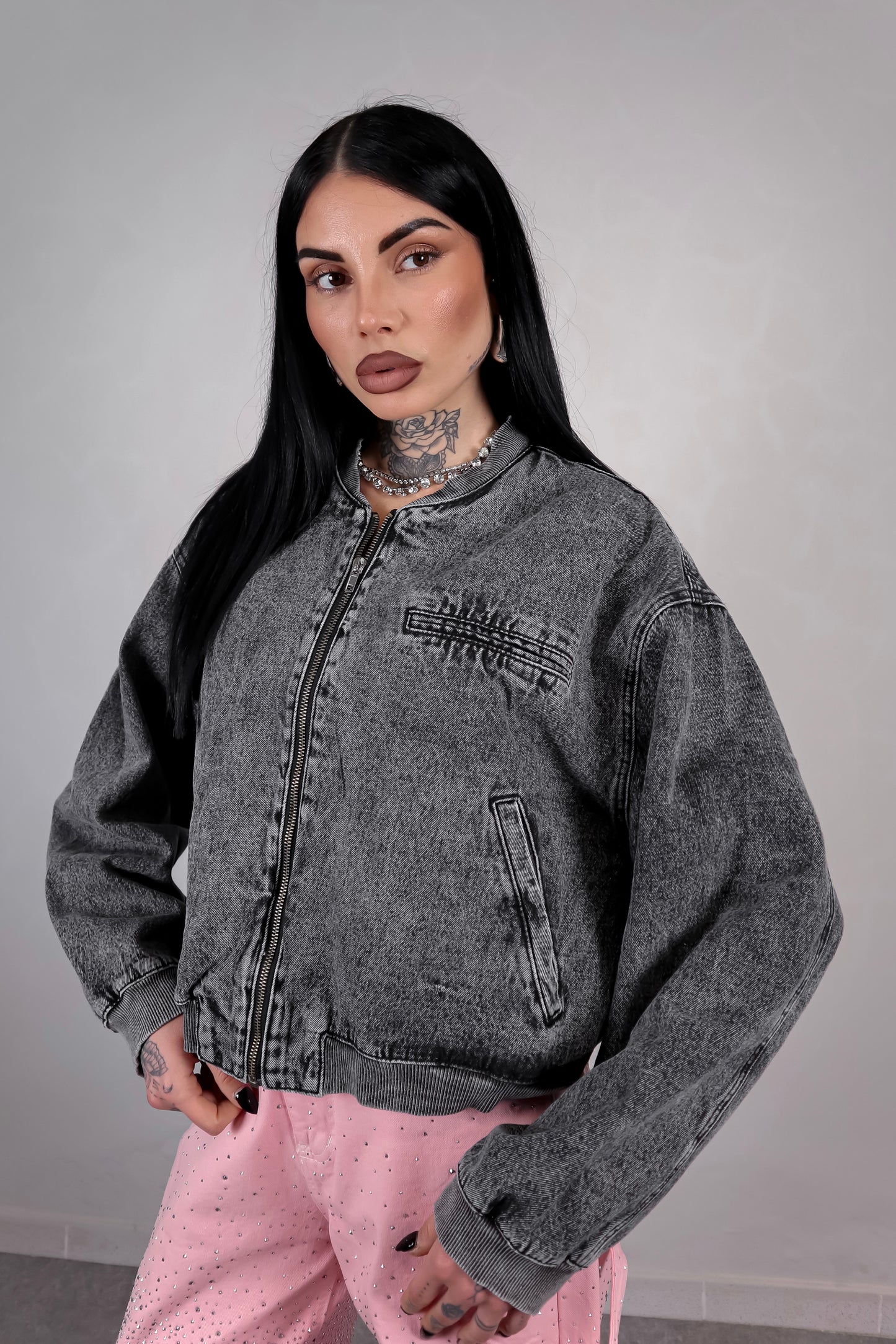 Bomber denim Street - Nero fumo