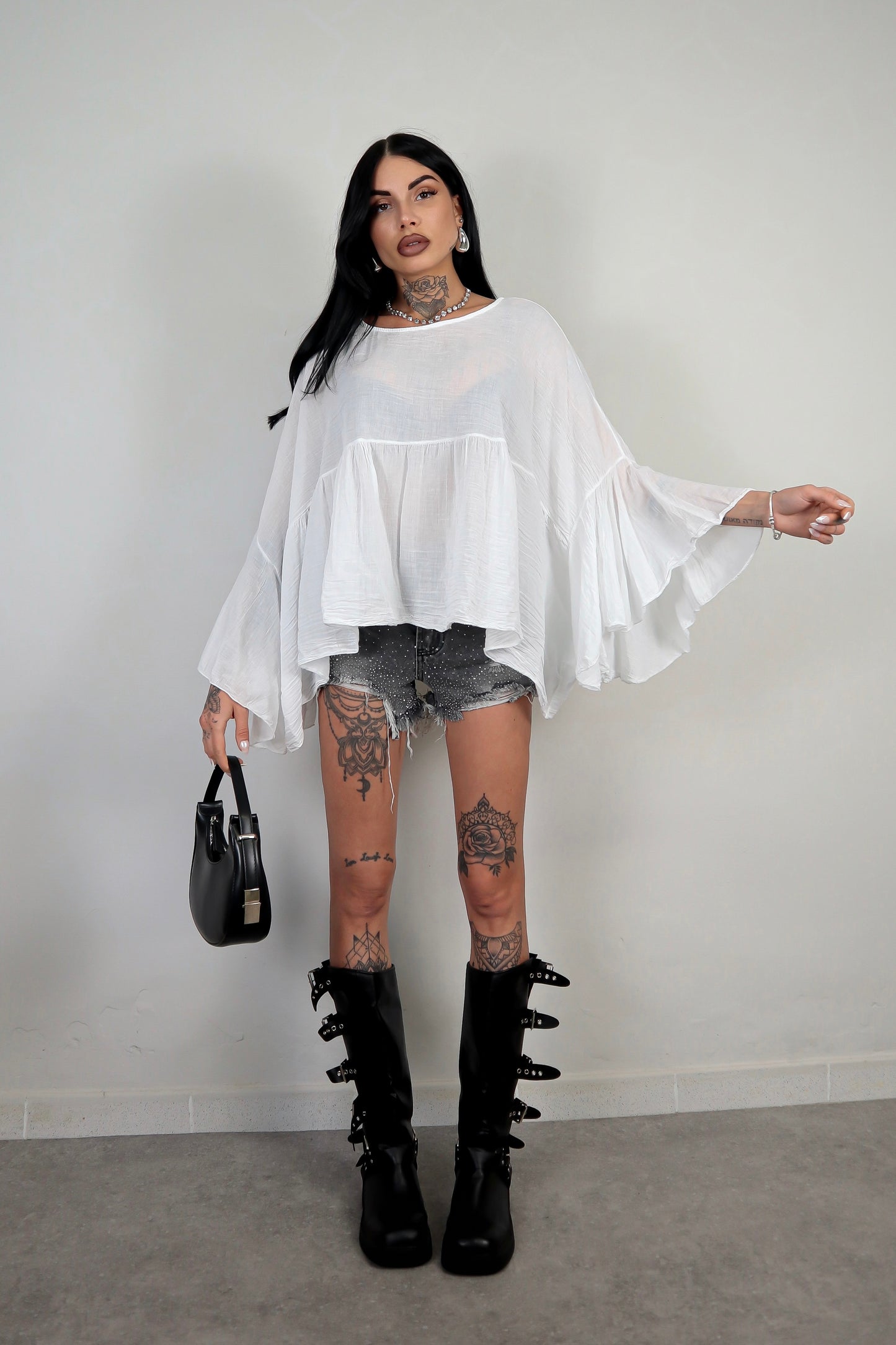 Blusa cotone Zahira - Bianco