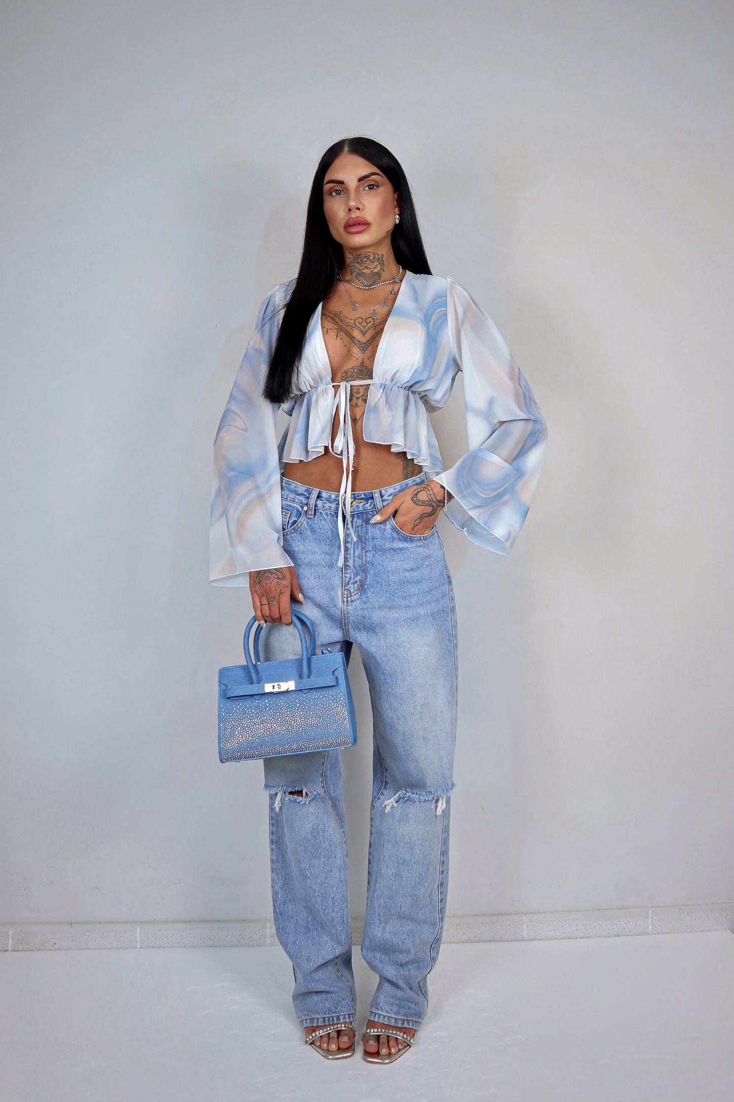 Borsa denim Bling - Azzurro