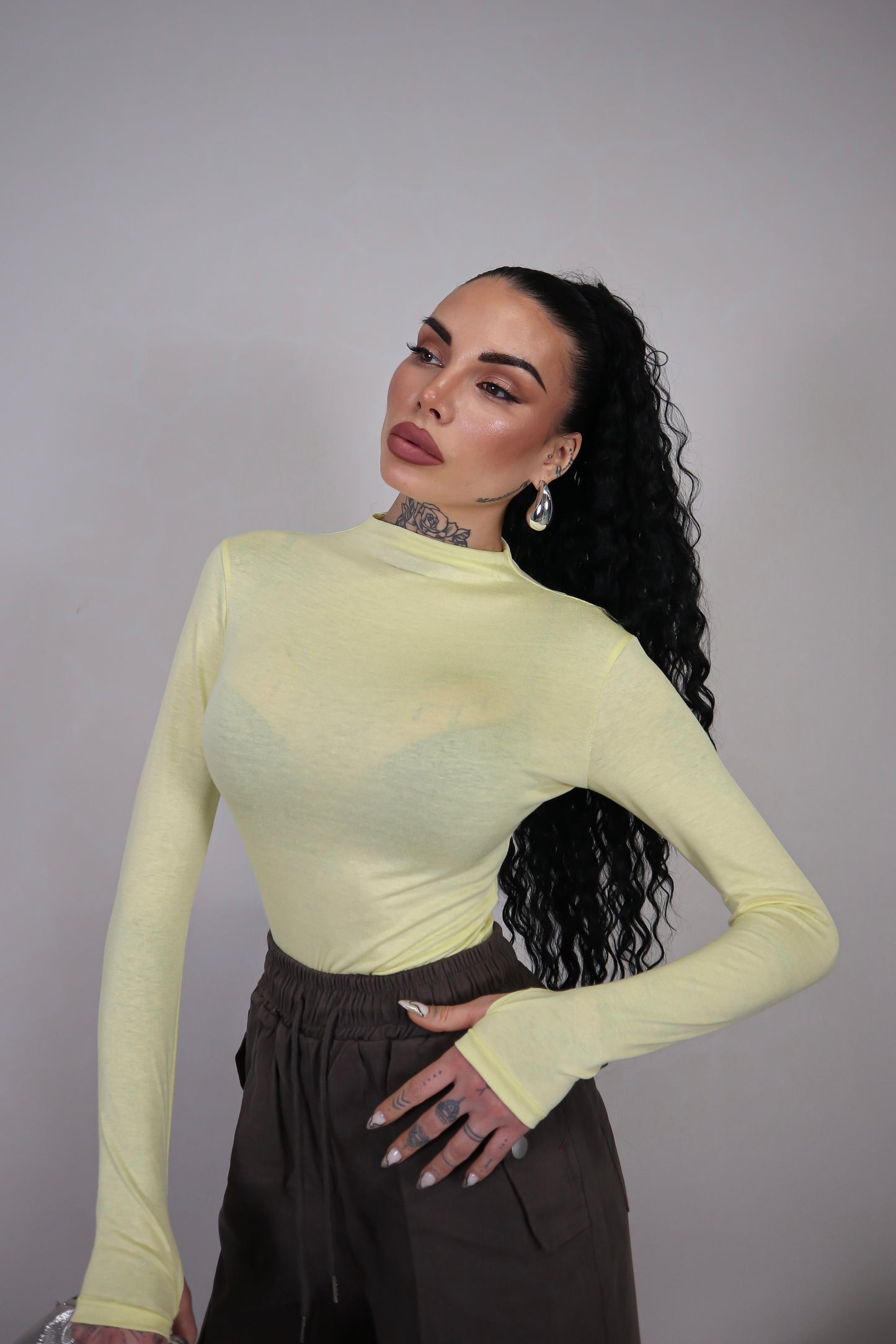 Body Velato Guantino - Giallo