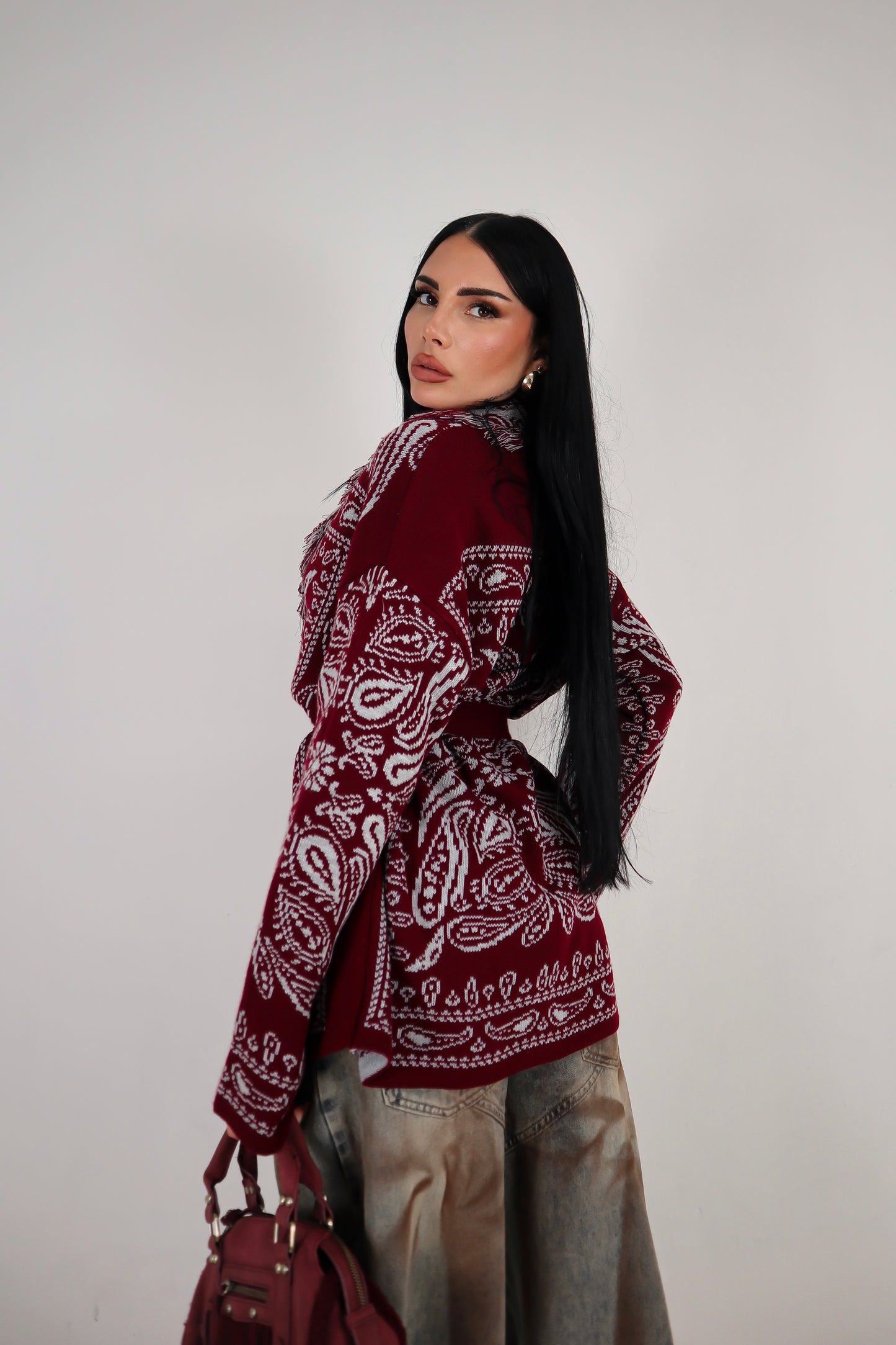 Cardigan Perù - Bordeaux