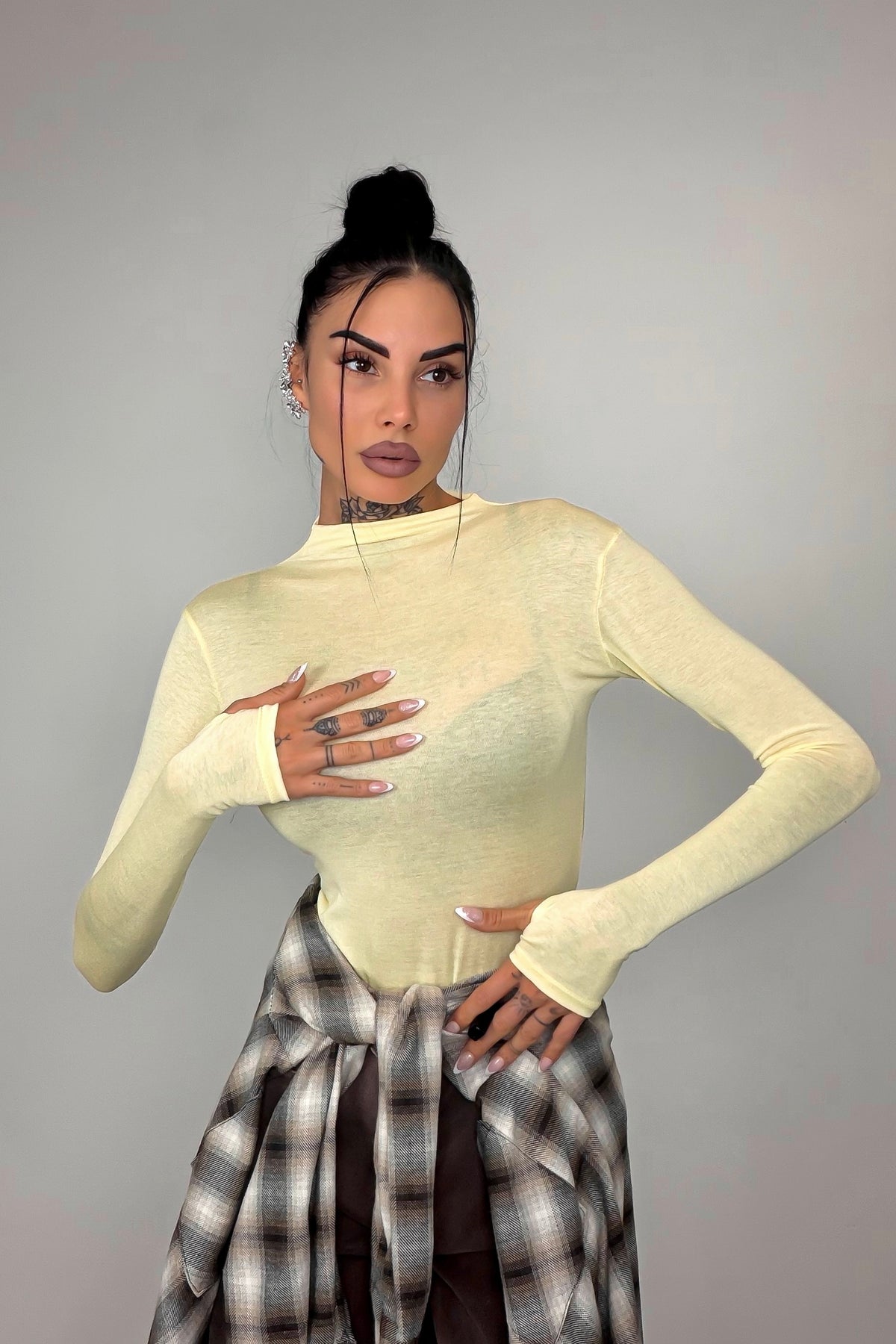 Body Velato Guantino - Giallo
