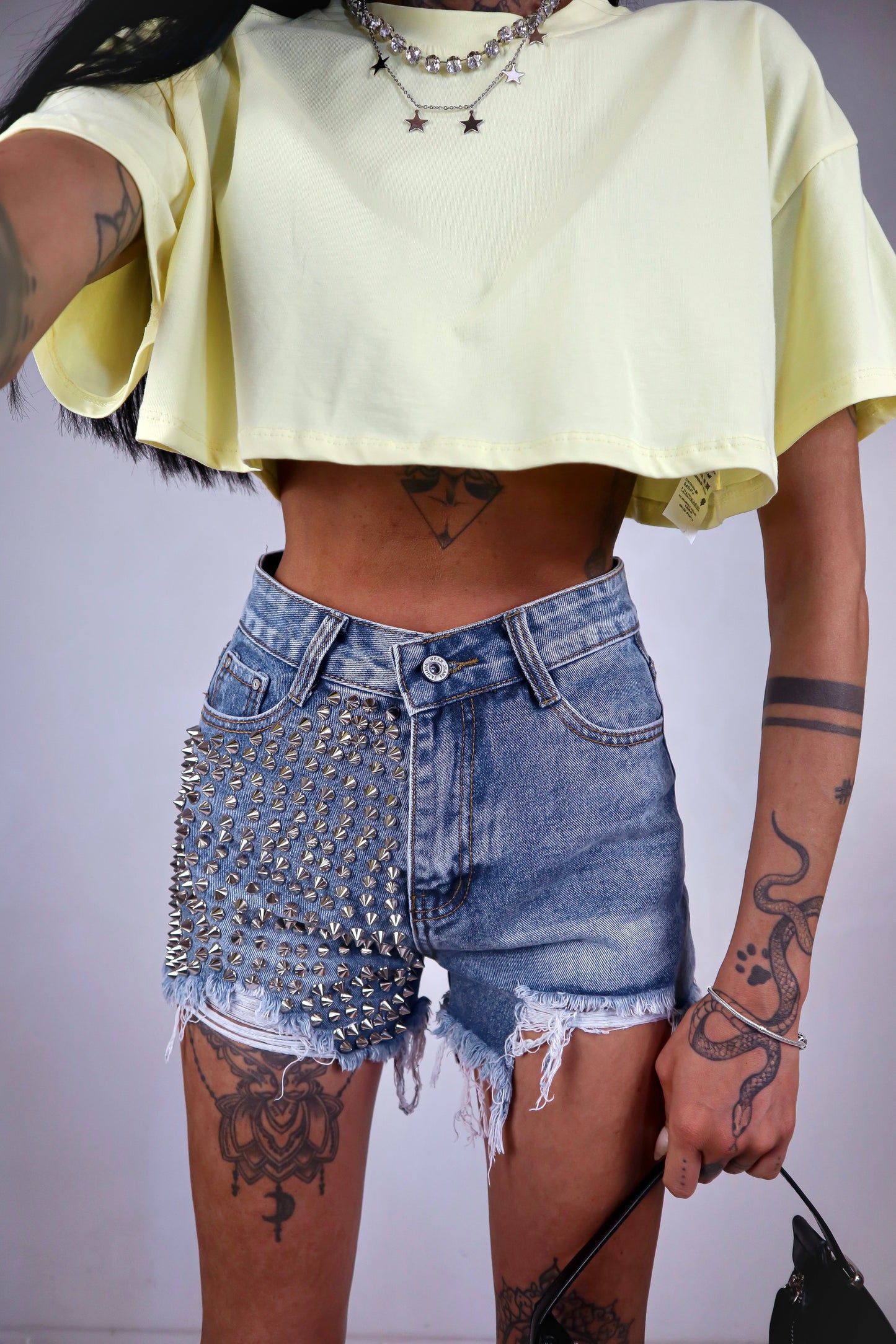 Shorts denim Borchie - Denim