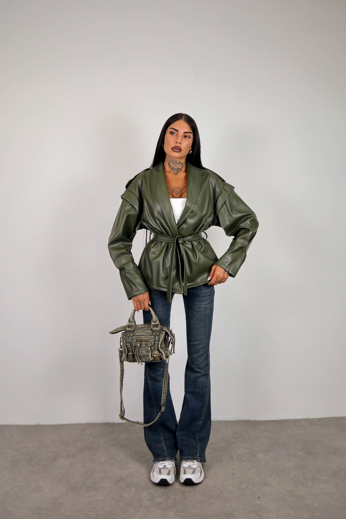 Giacca Ecopelle Mirabel - Verde militare