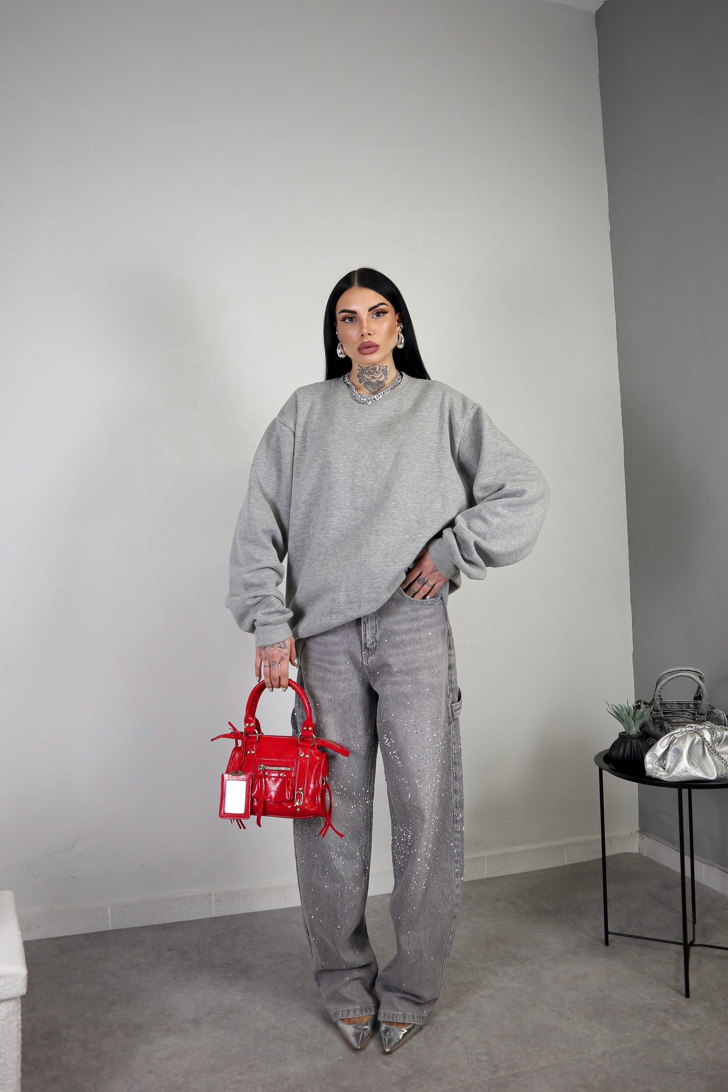 Felpa Unisex Oversize - Grigio