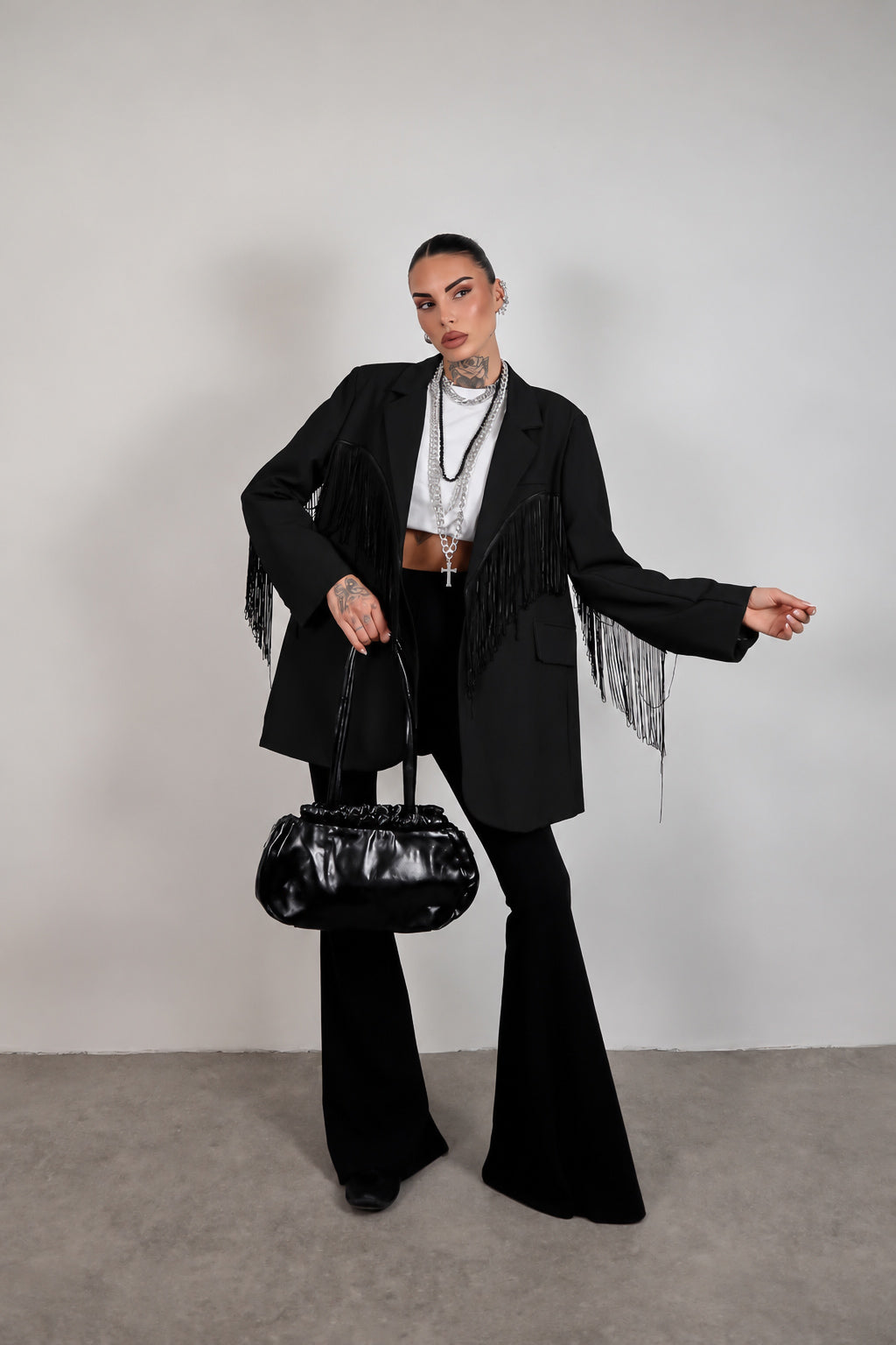 Blazer over Frange - Nero