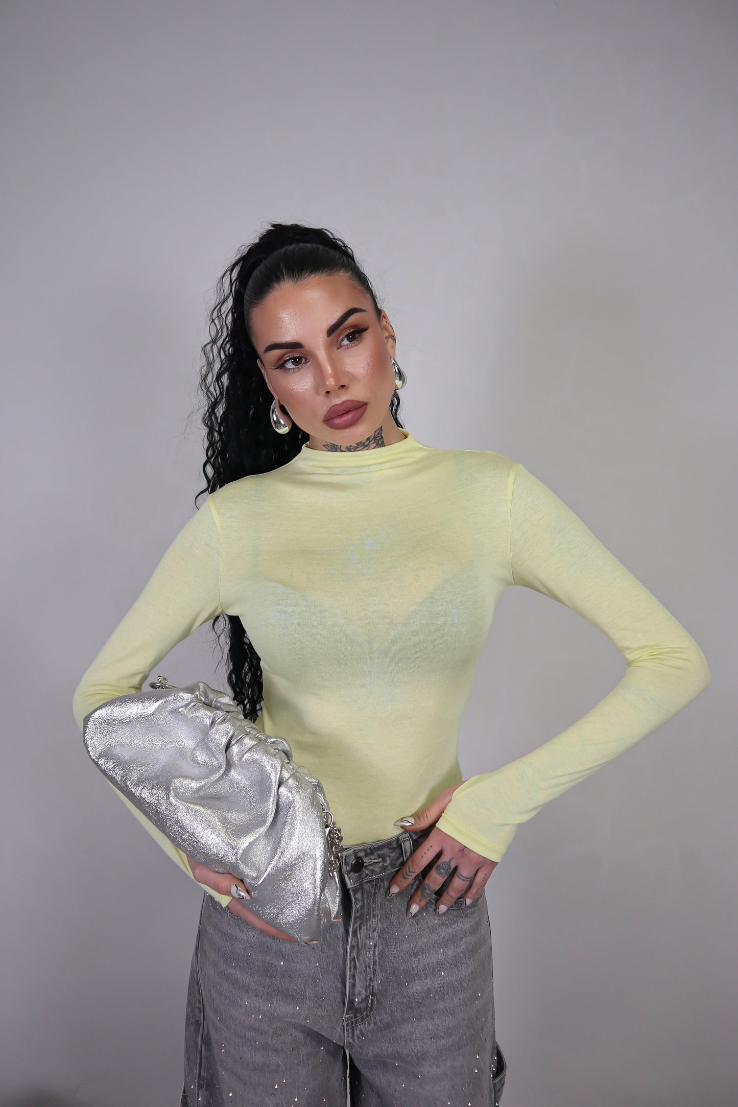 Body Velato Guantino - Giallo