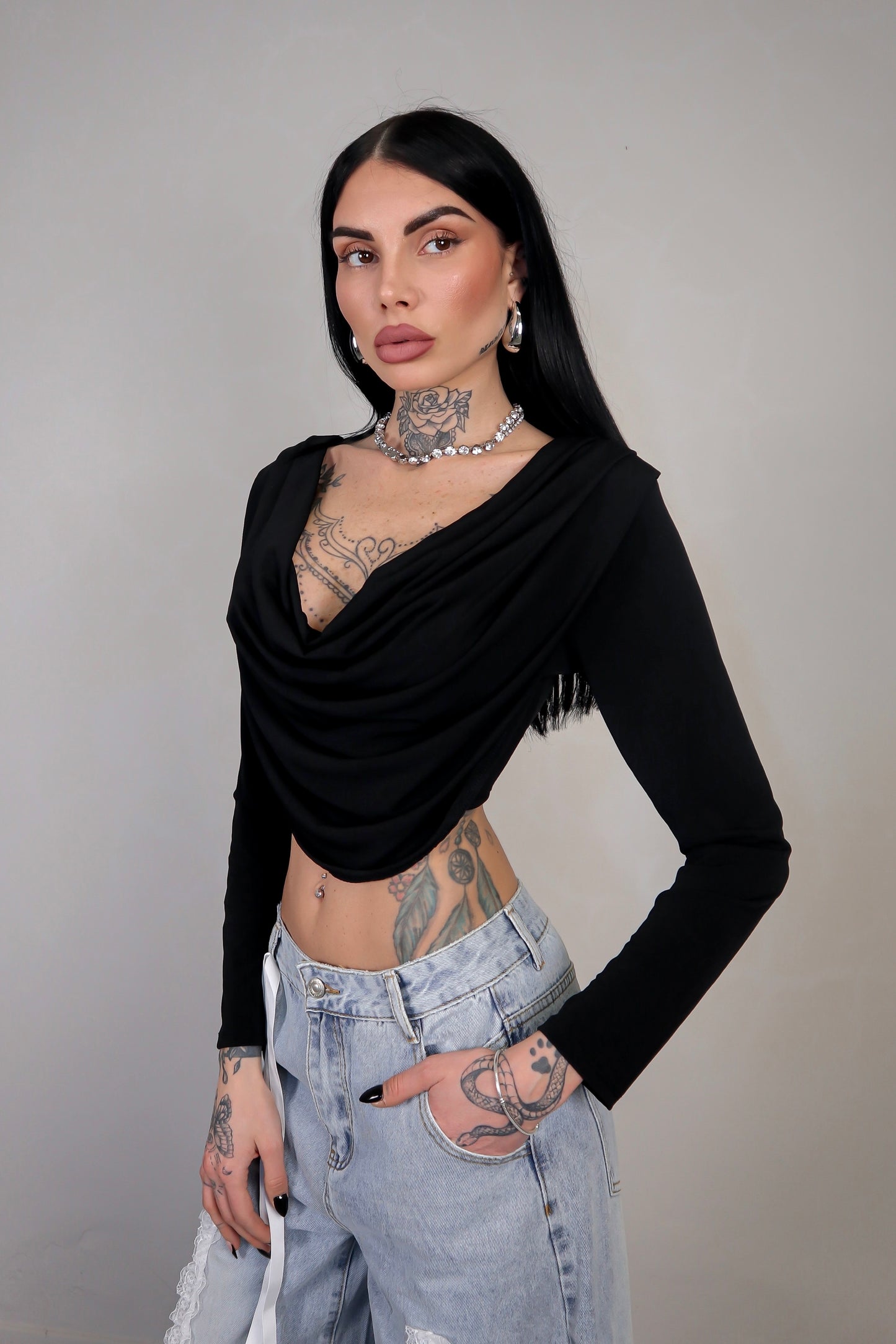 Maglia Crop Eliane - Nero