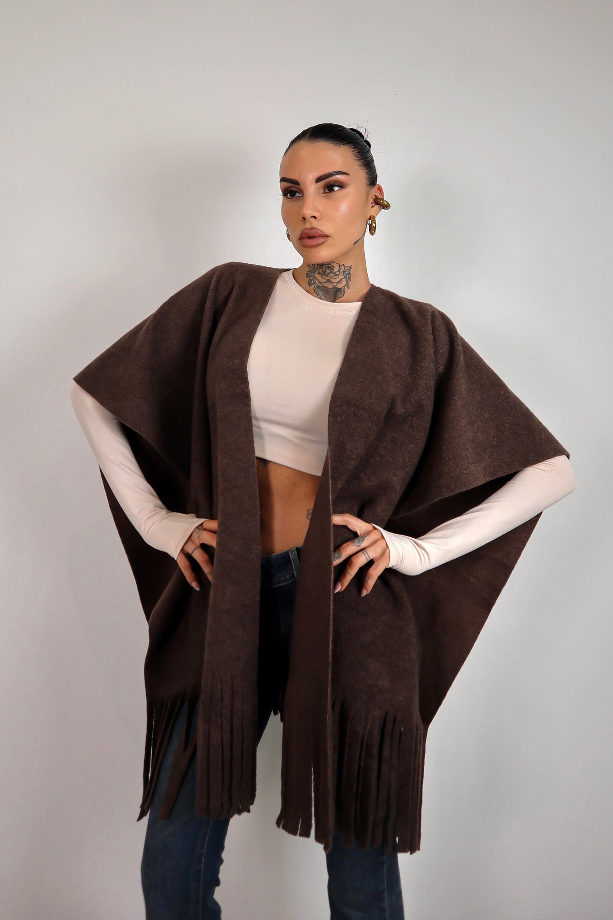 Poncho Indian - Marrone