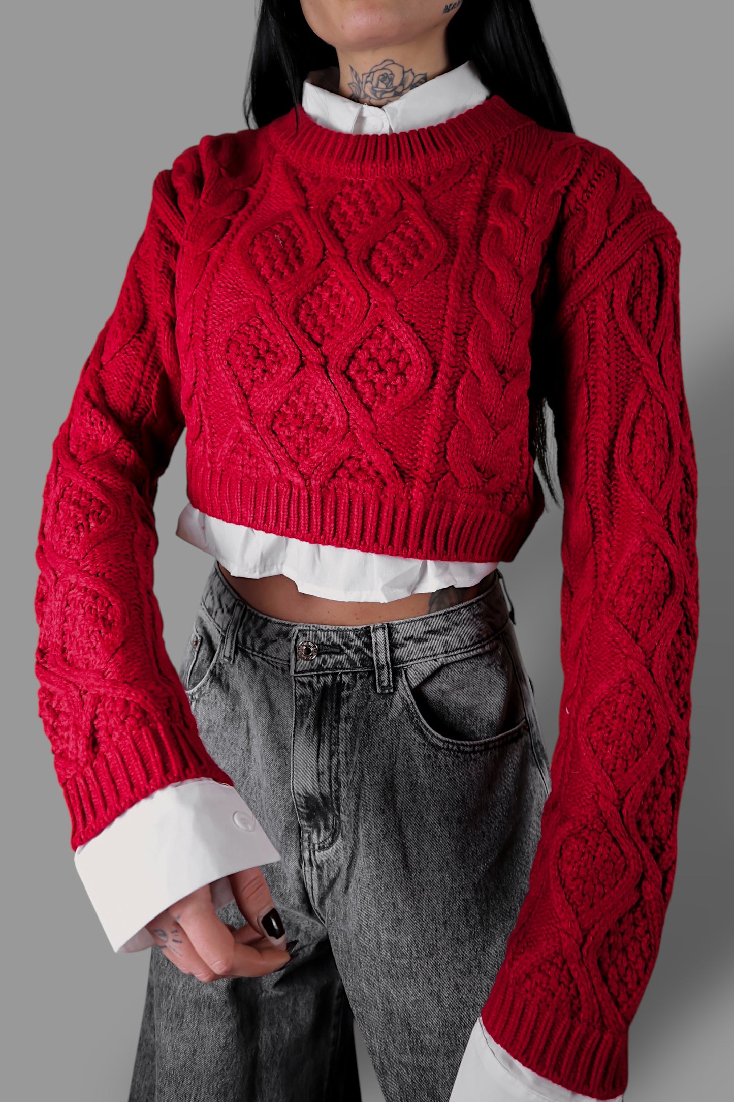 Maglione Combo - Rosso