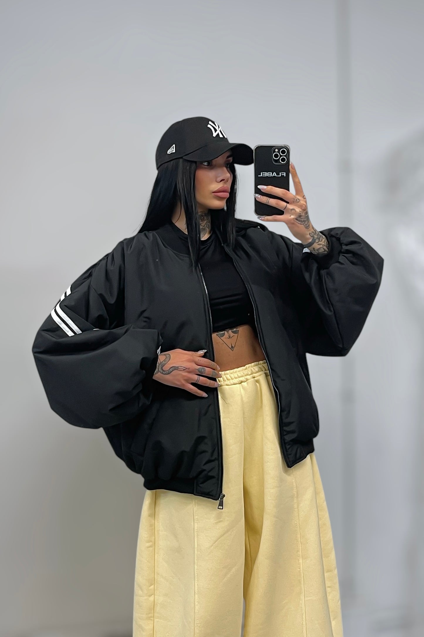 Bomber Oversize Sporty - Nero