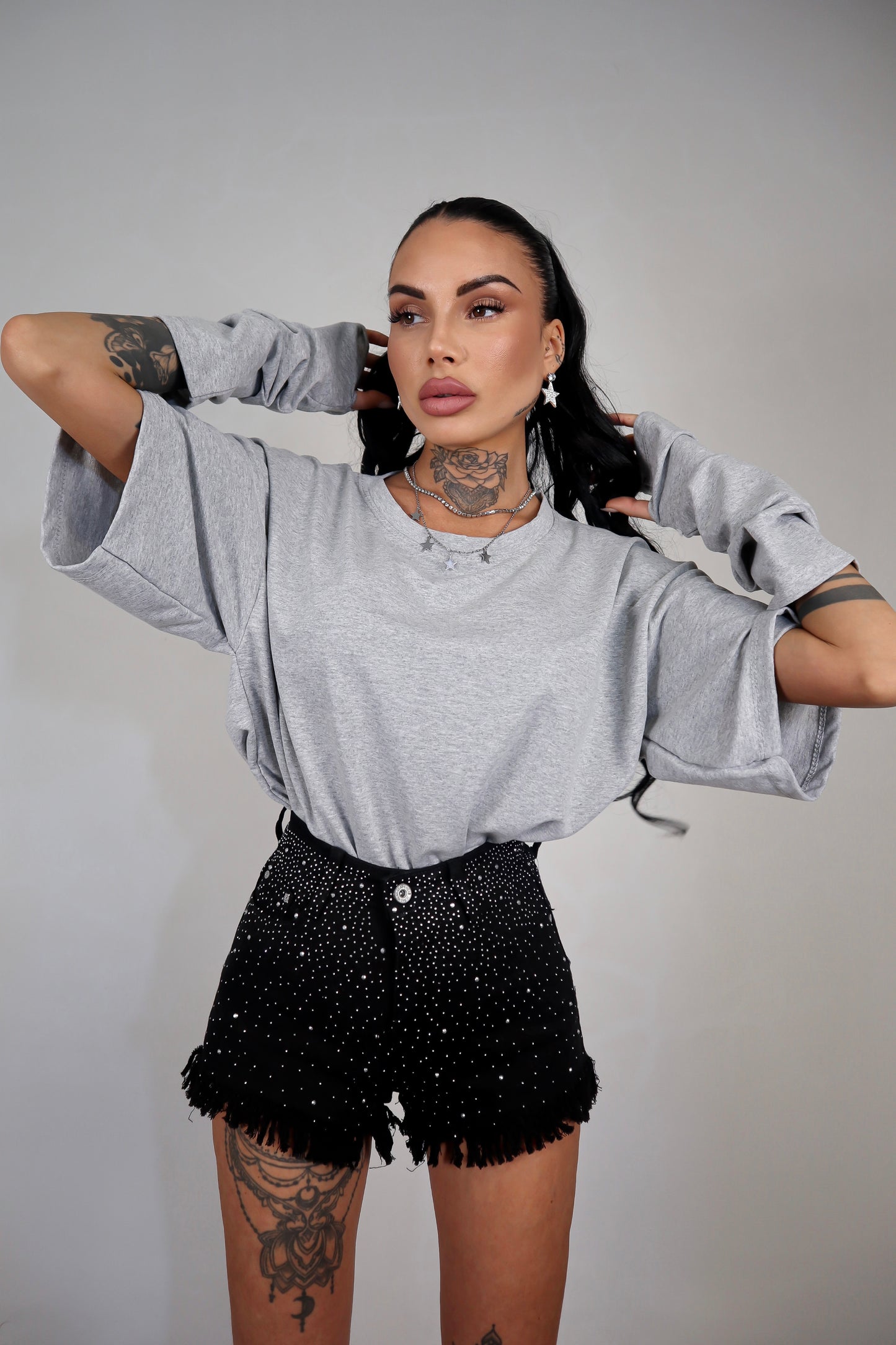 T-Shirt Manicotti - Grigio