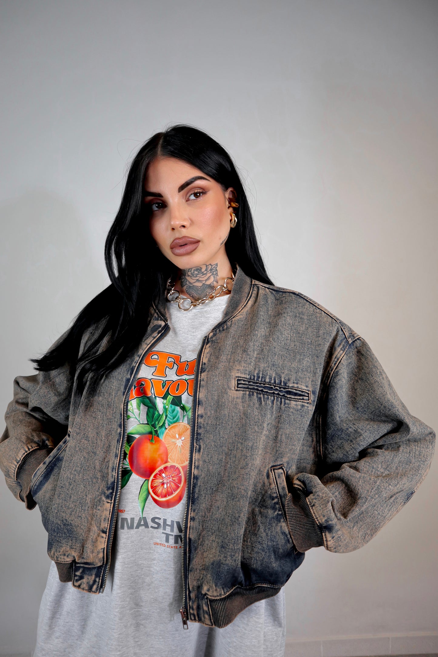 Bomber denim Street - Sabbiato