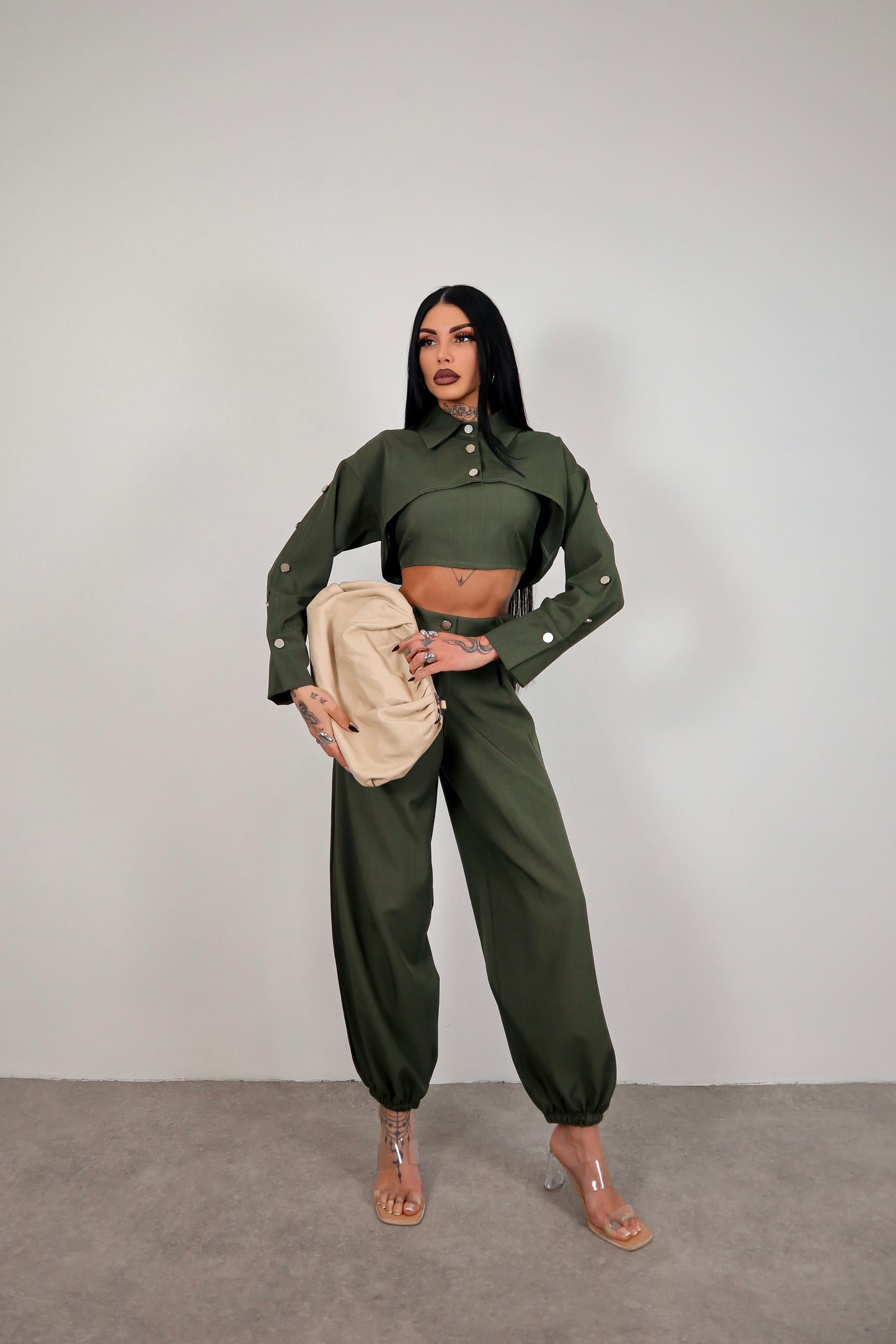 Completo tris Yolanda - Verde militare