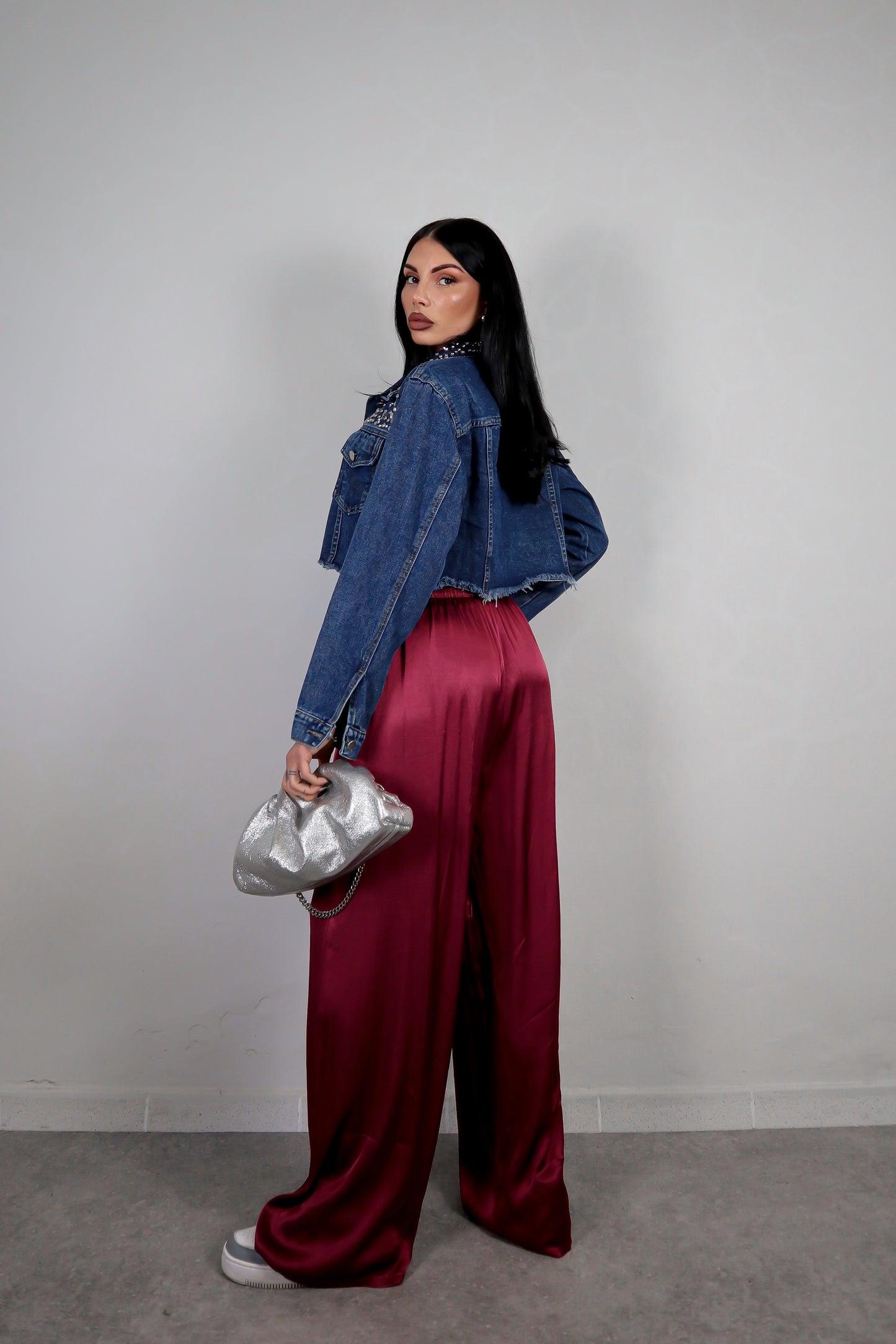 Pantalone Satin - Bordeaux