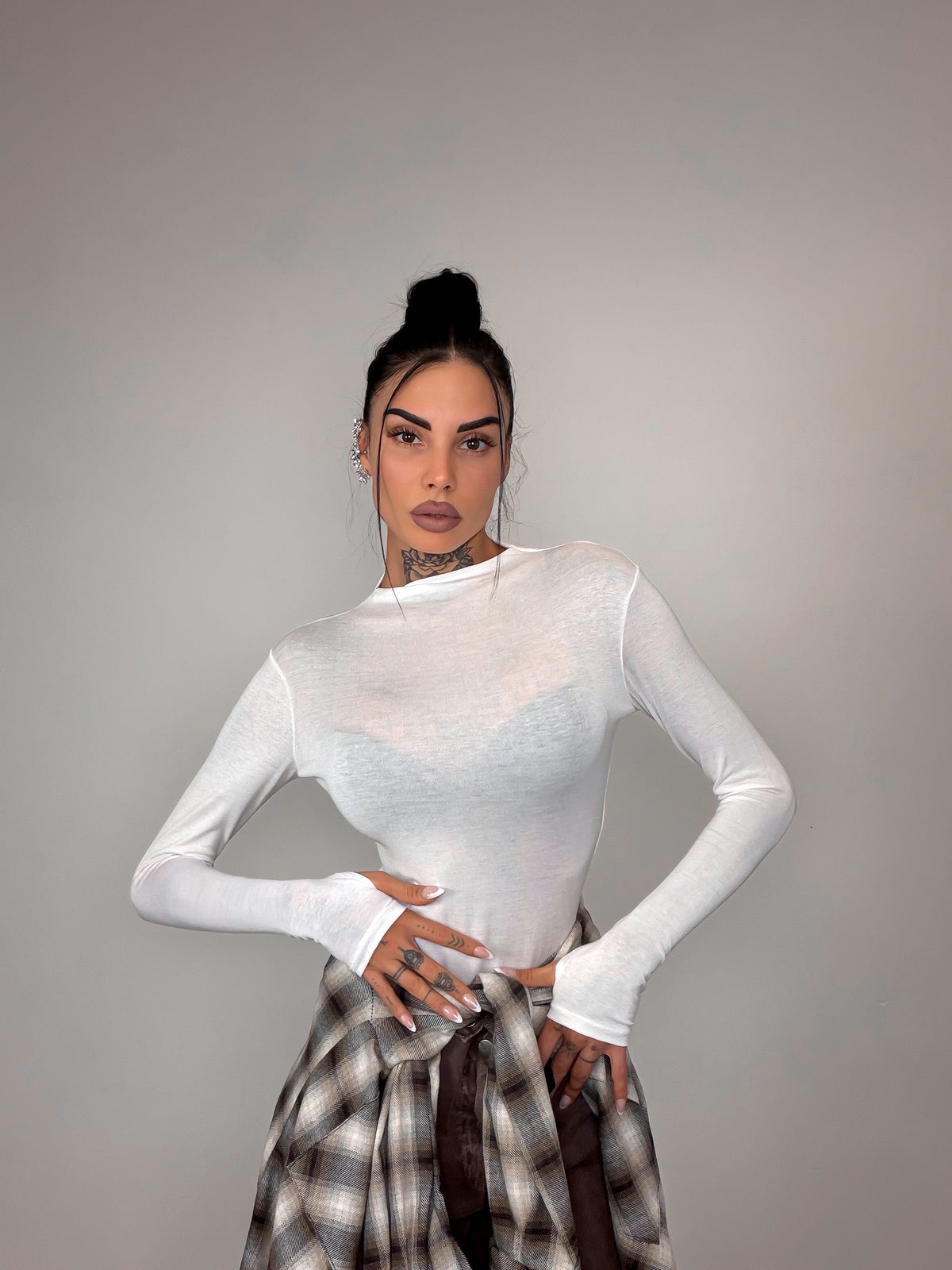 Body Velato Guantino - Bianco