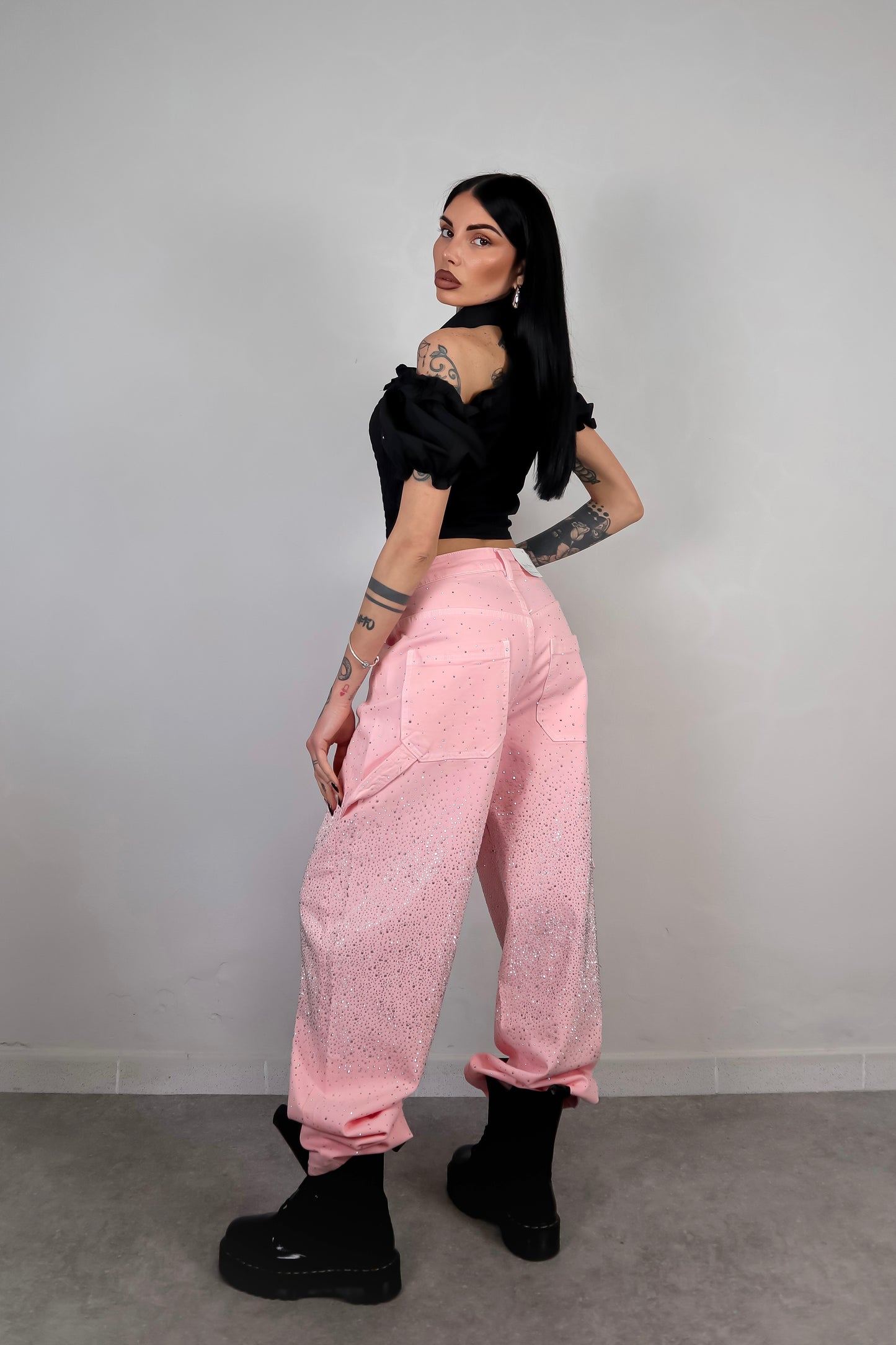 Crop Top Bambolina - Nero