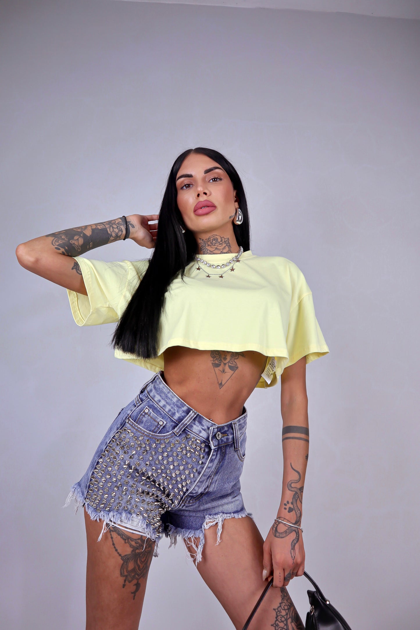 Shorts denim Borchie - Denim