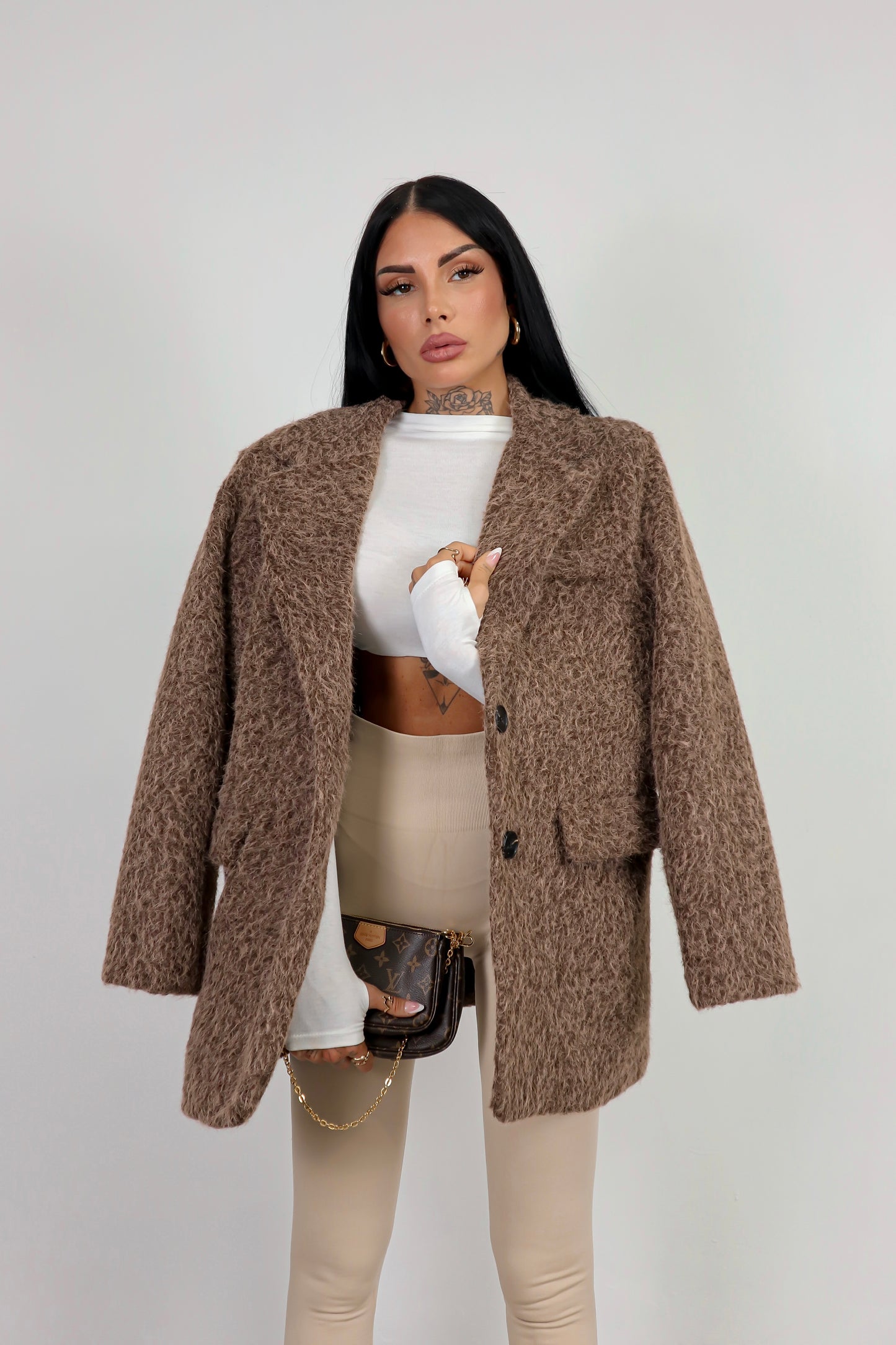 Blazer Oversize Teddy - Marrone