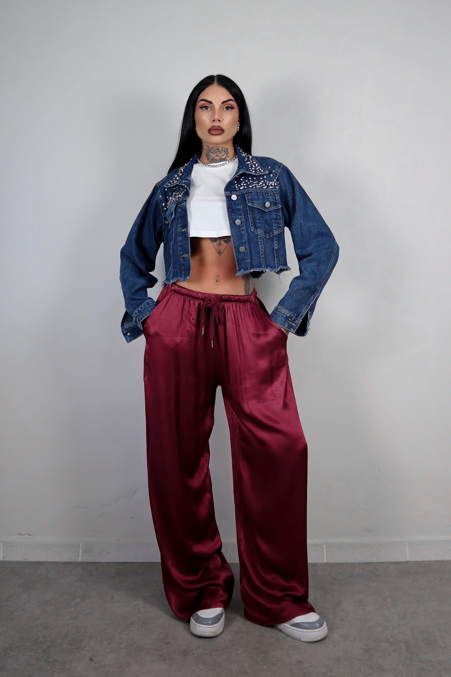 Pantalone Satin - Bordeaux