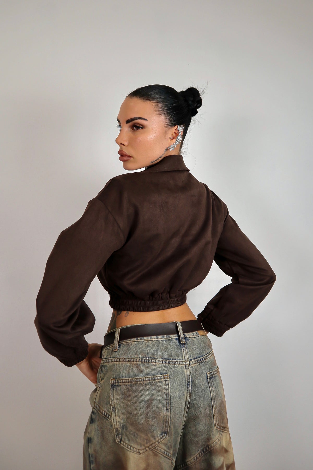 Bomber scamosciato Zahra - Marrone