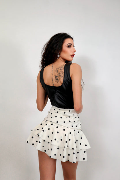 Body ecopelle Anais - Nero