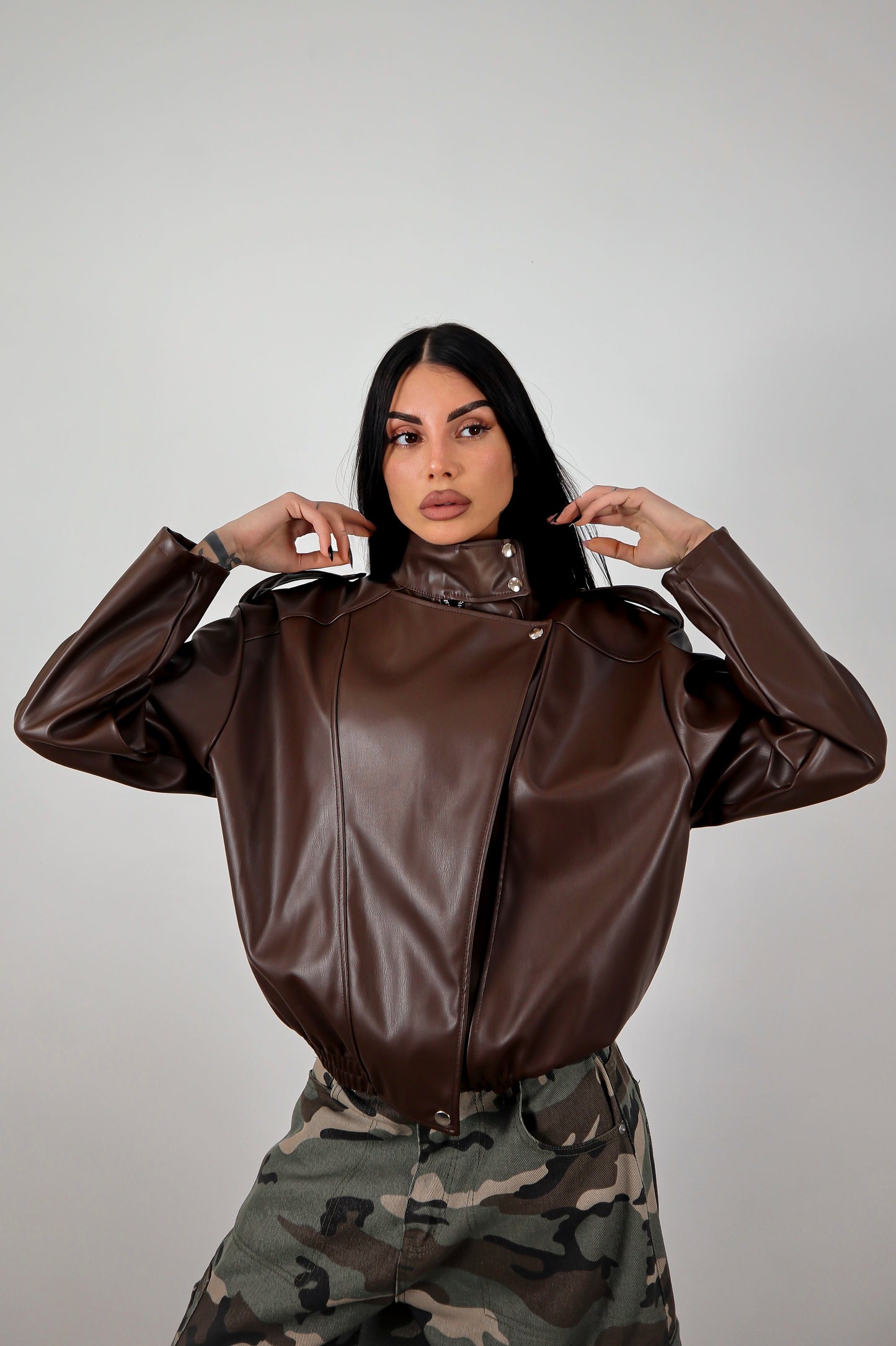 Giacca ecopelle Zar - Marrone