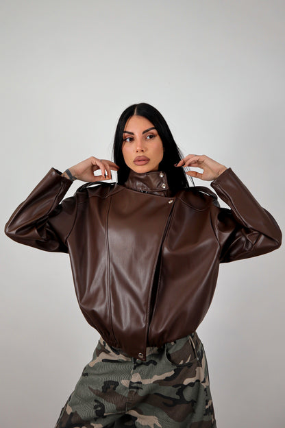 Giacca ecopelle Zar - Marrone