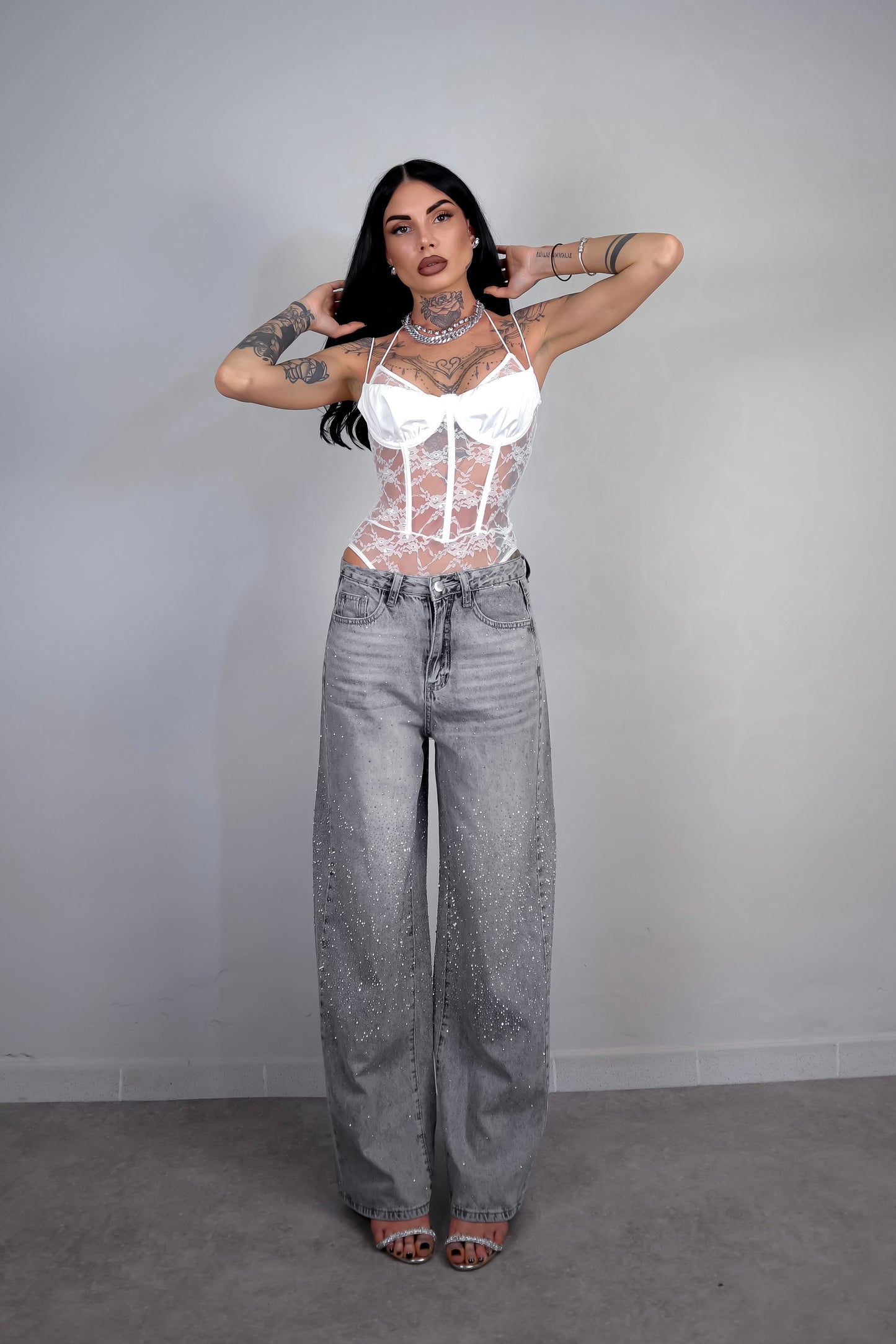 Body pizzo Odette - Bianco