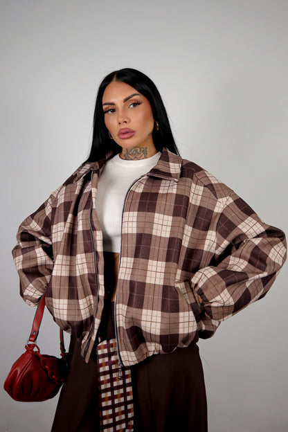 Bomber Tartan - Marrone