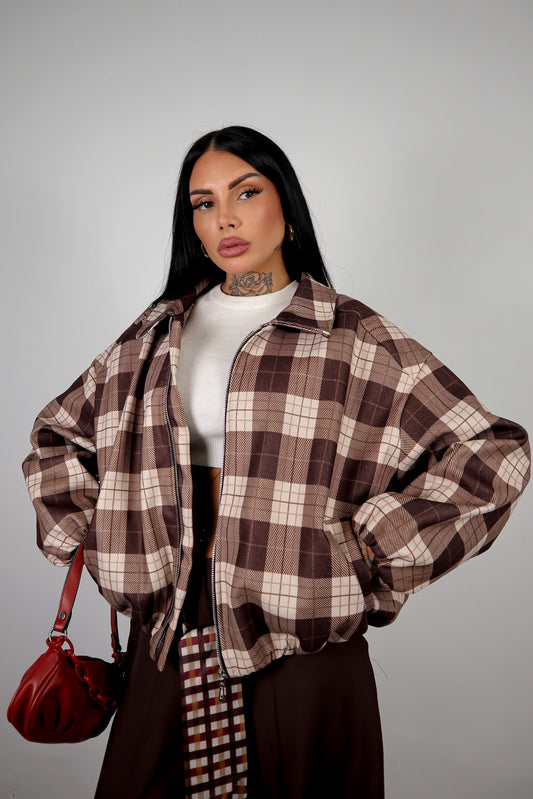 Bomber Tartan - Marrone