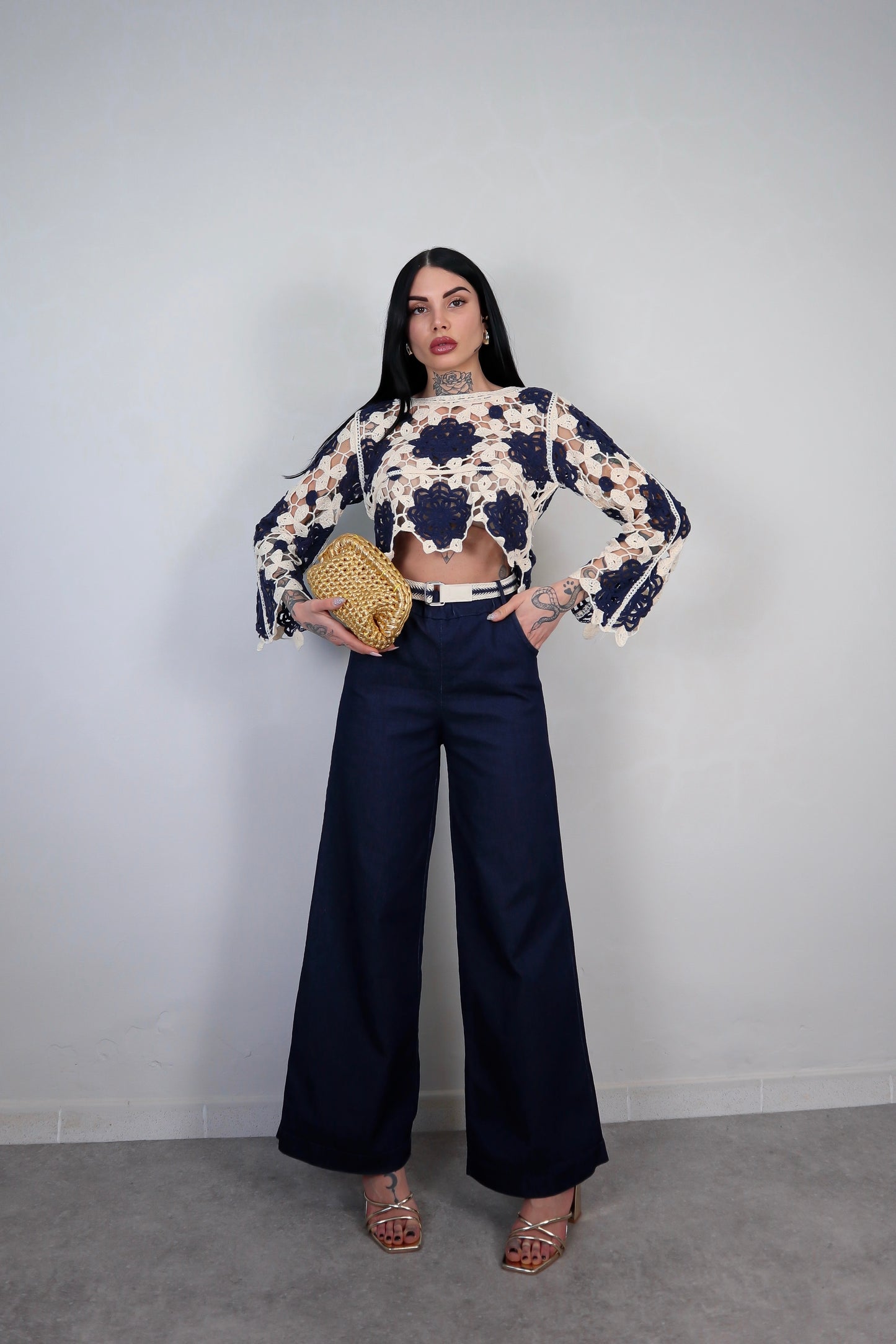 Pantalone Denim Capri