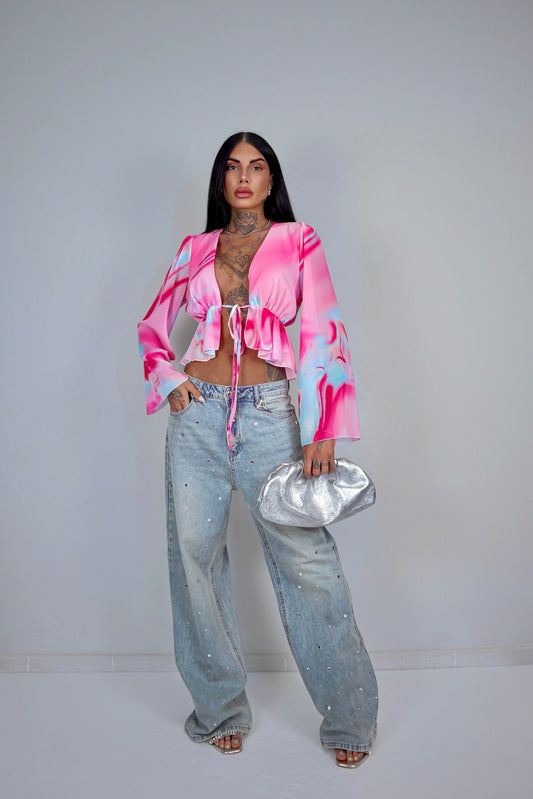 Blusa Antartide - Rosa&Celeste