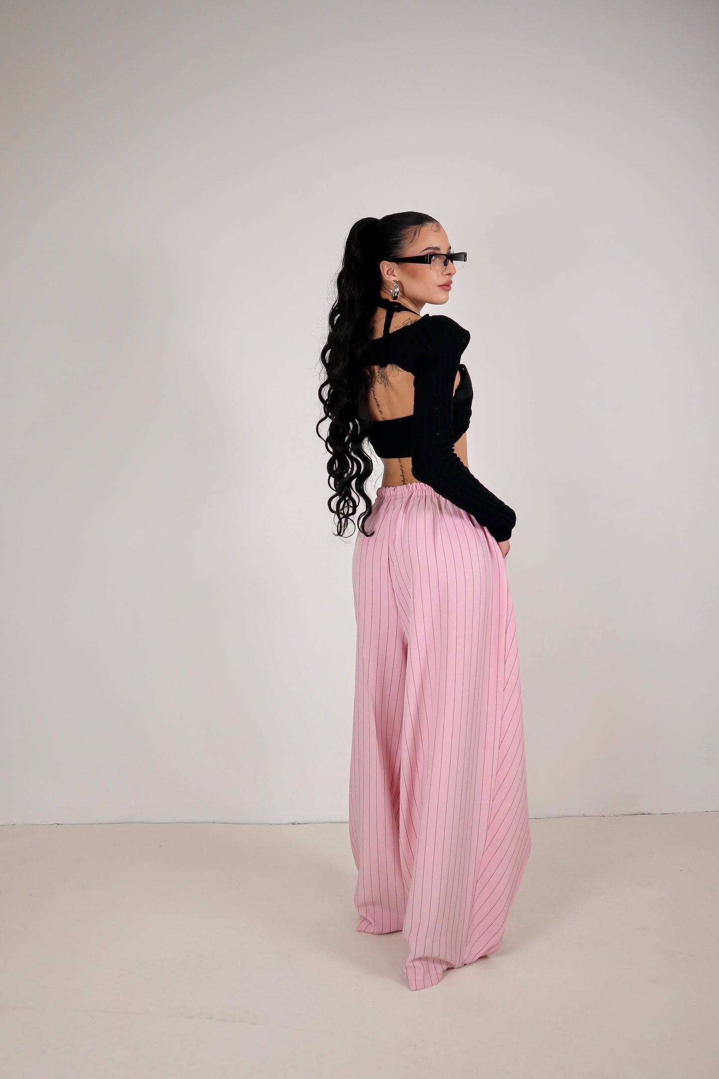 Pantalone Amira Gessato - Rosa