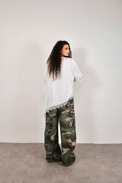 T-shirt Pizzo Brianna - Bianco