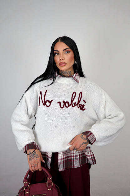 Maglione “No vabbè” - Bianco