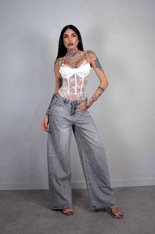 Body pizzo Odette - Bianco