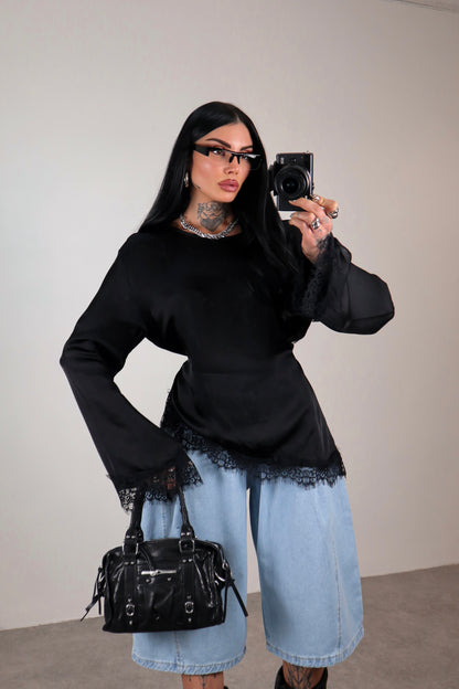 Maglia long sleeve Elegant - Nero