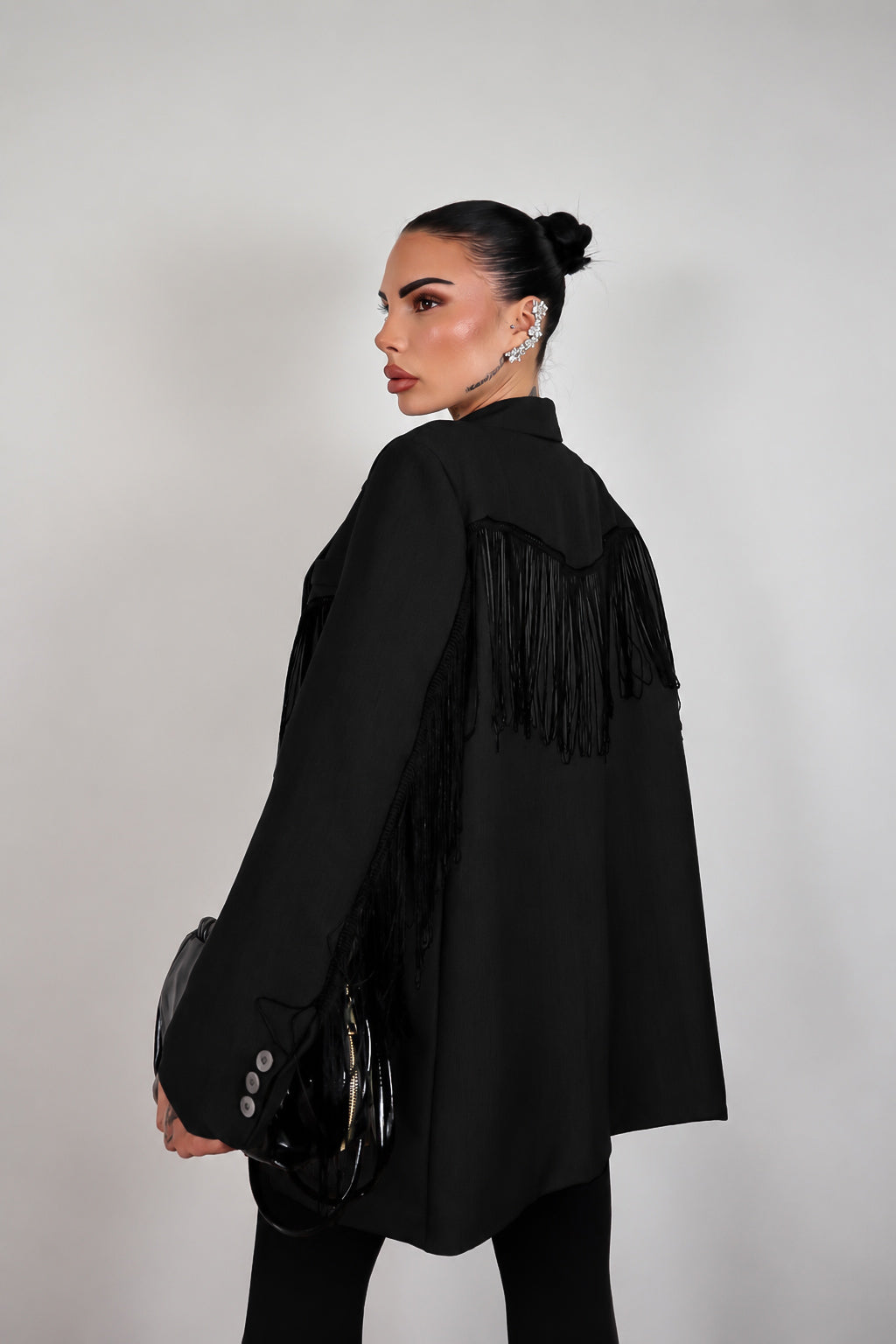 Blazer over Frange - Nero