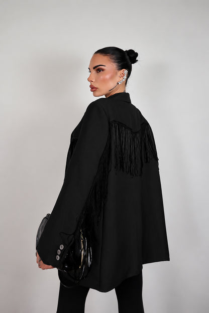 Blazer over Frange - Nero