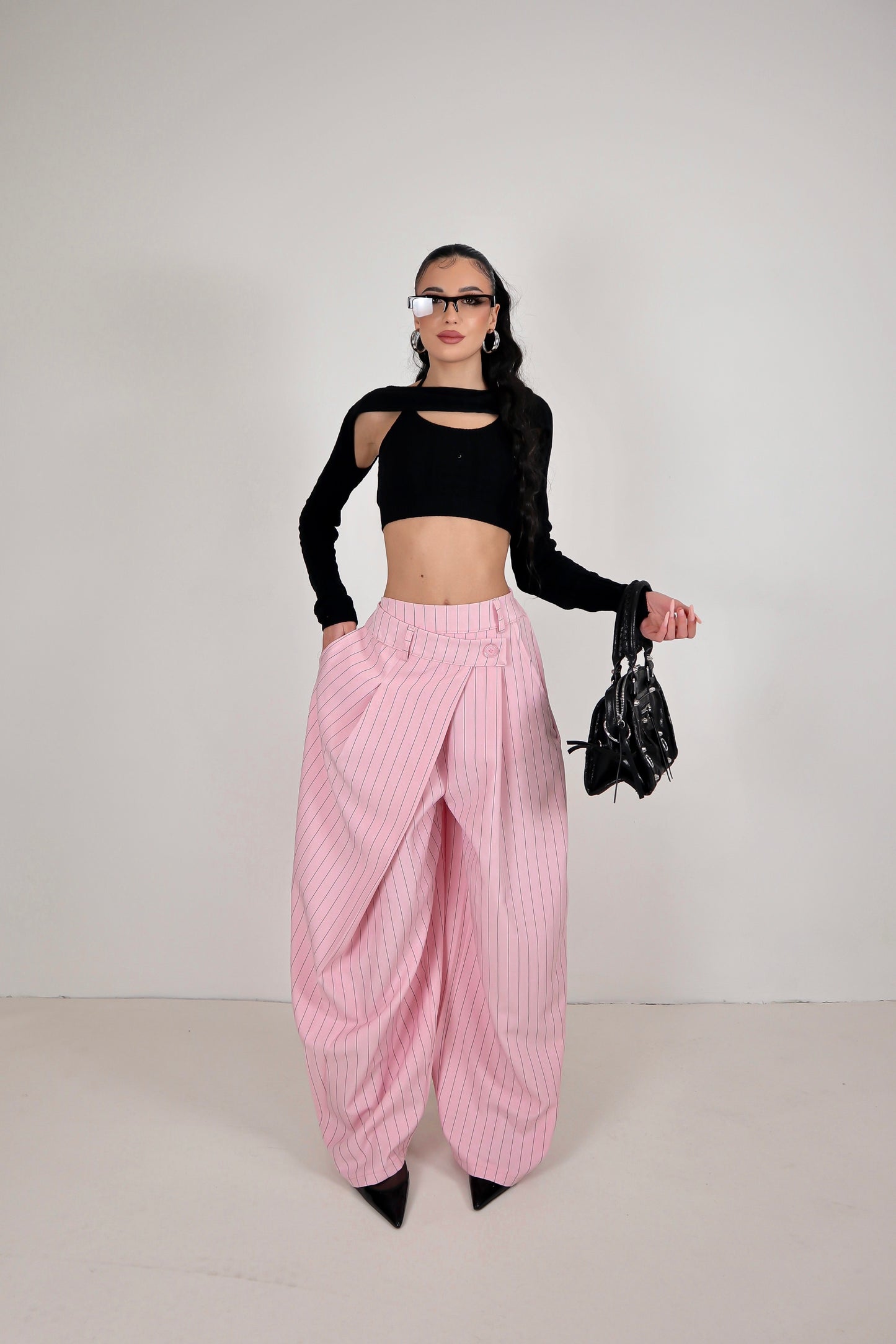 Pantalone Amira Gessato - Rosa