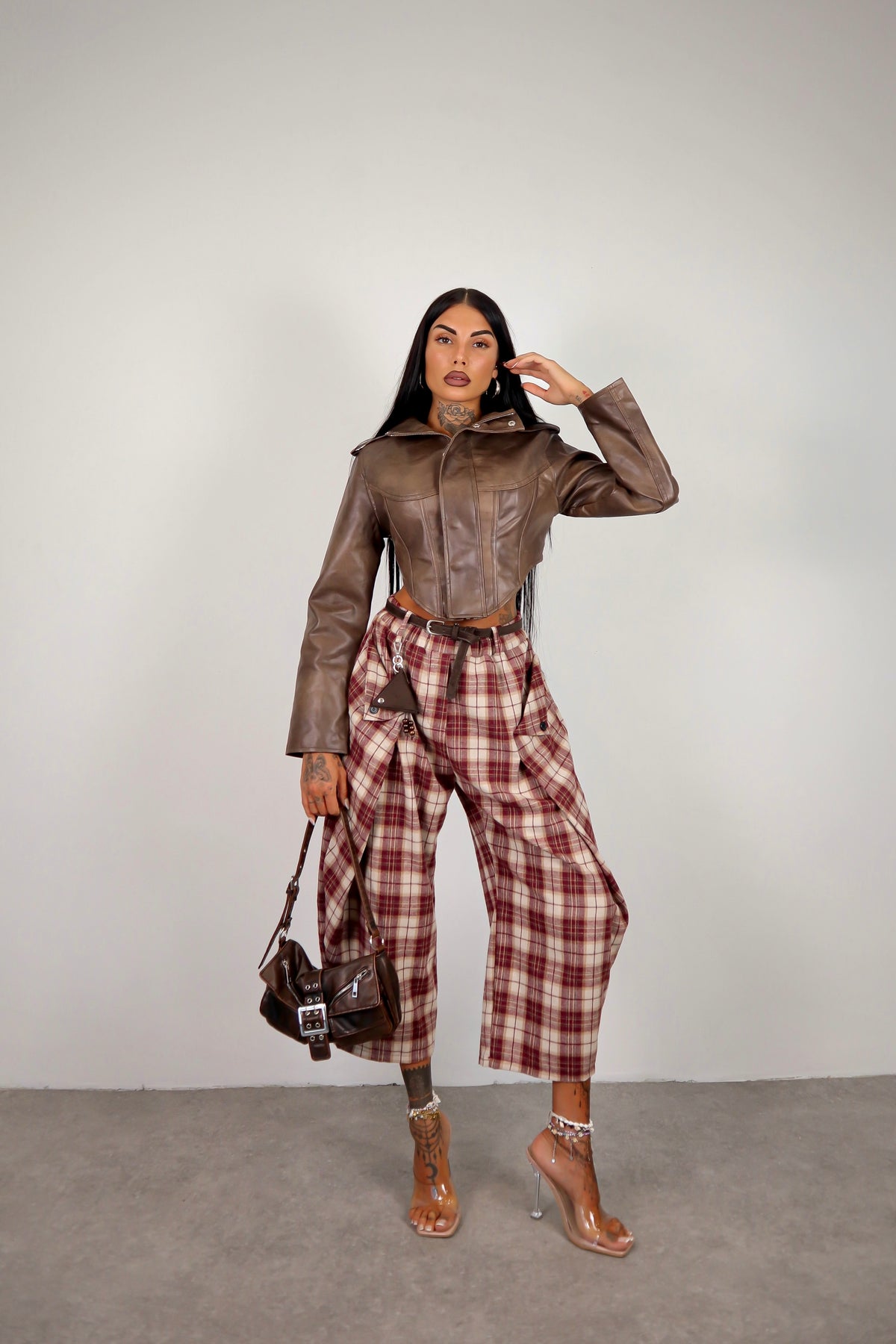 Pantalone tartan Harry - Bordeaux