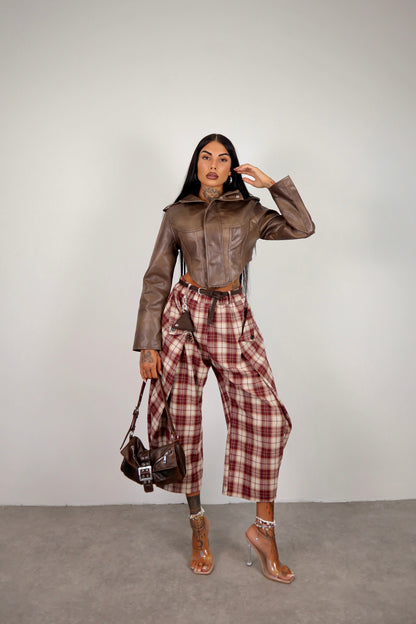 Pantalone tartan Harry - Bordeaux
