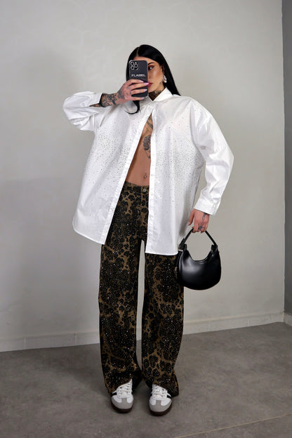 Jeans Maculato Strass