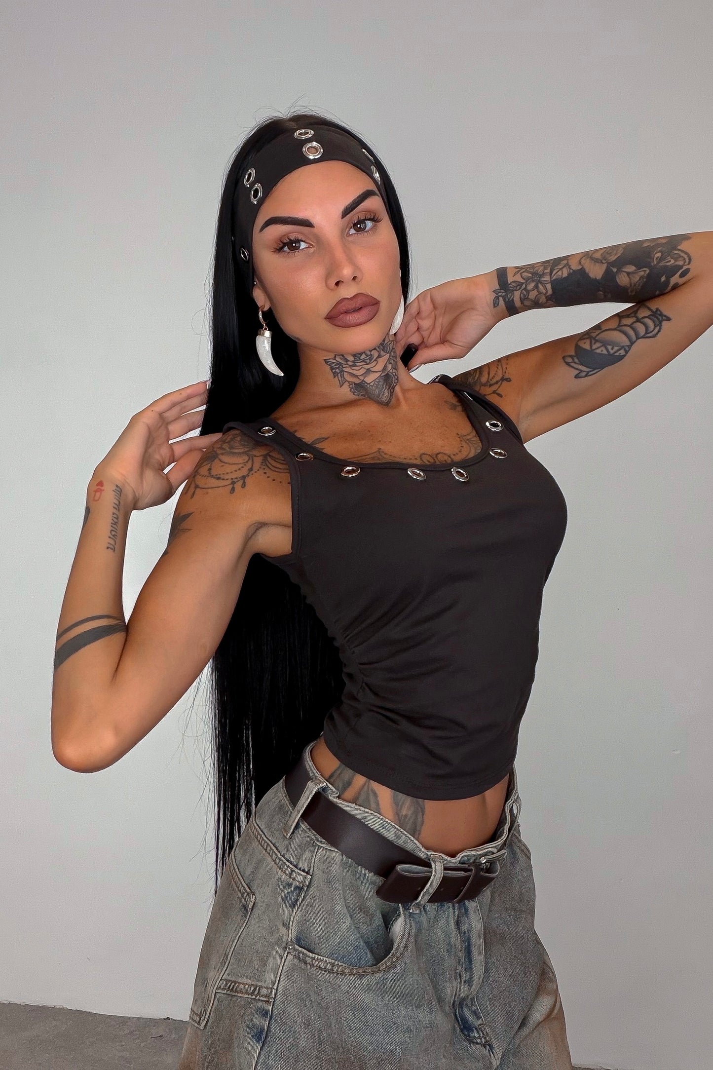 Set Canotta + Fascia - Marrone