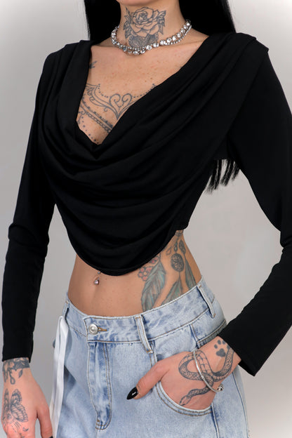Maglia Crop Eliane - Nero